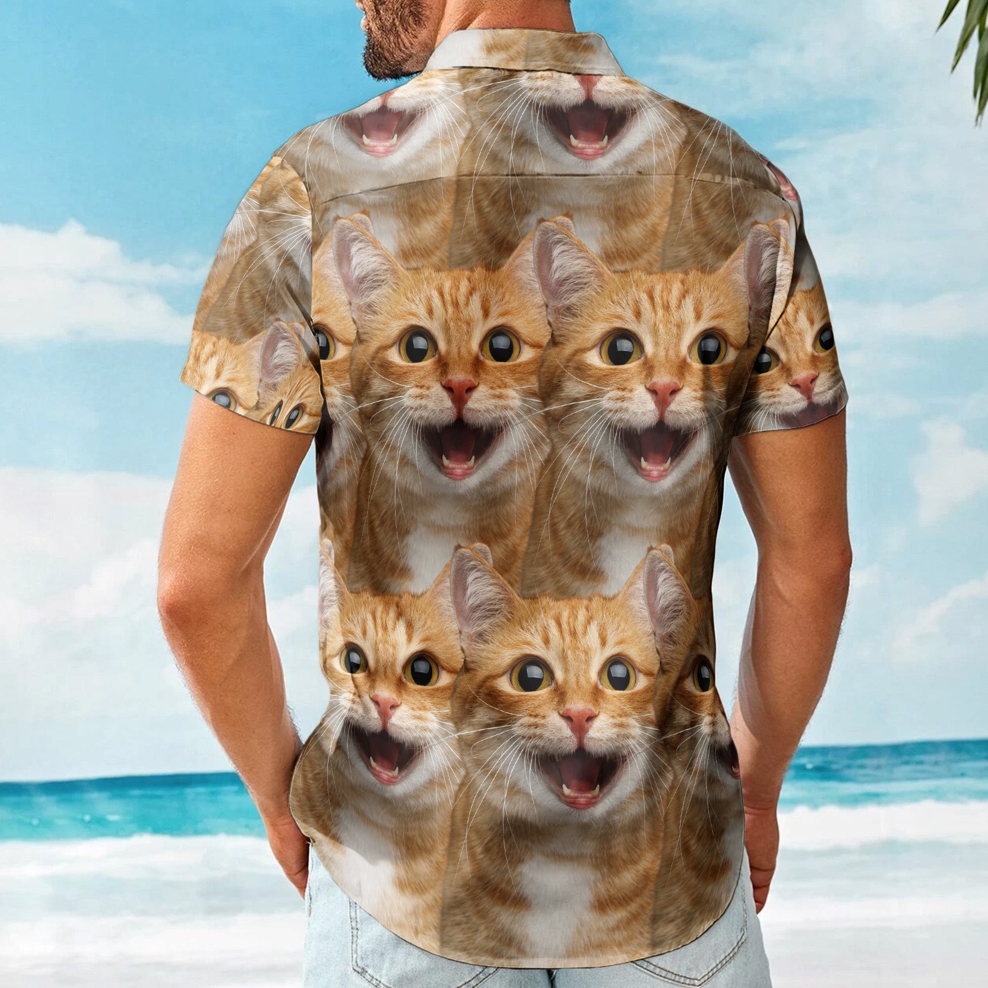 Custom Face Funny Summer For Cat Lovers - Personalized Photo Hawaiian Shirt