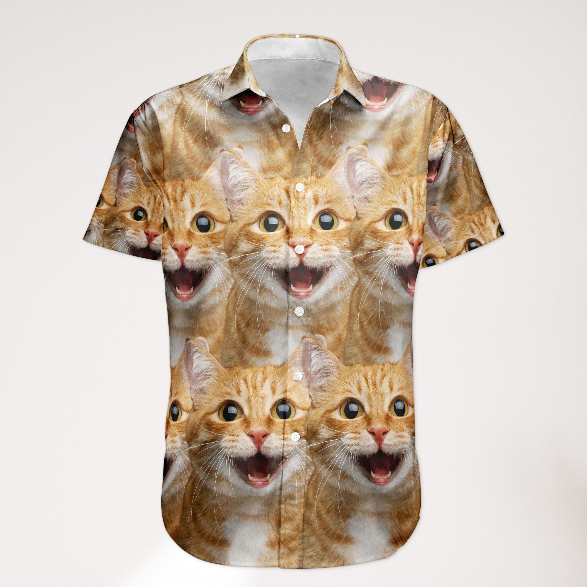 Custom Face Funny Summer For Cat Lovers - Personalized Photo Hawaiian Shirt