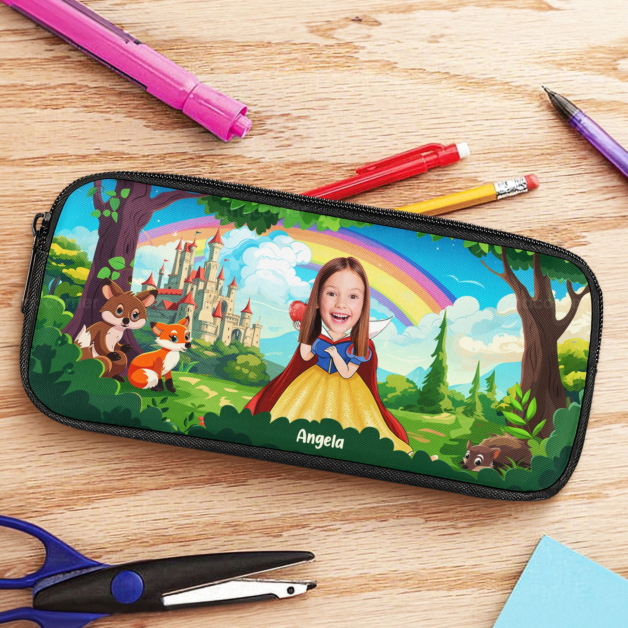 Custom Face With Adorable Princess - Personalized Photo Pencil Case