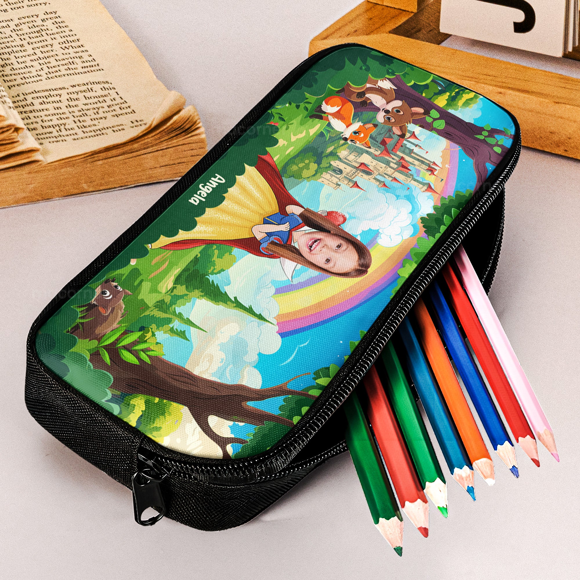 Custom Face With Adorable Princess - Personalized Photo Pencil Case