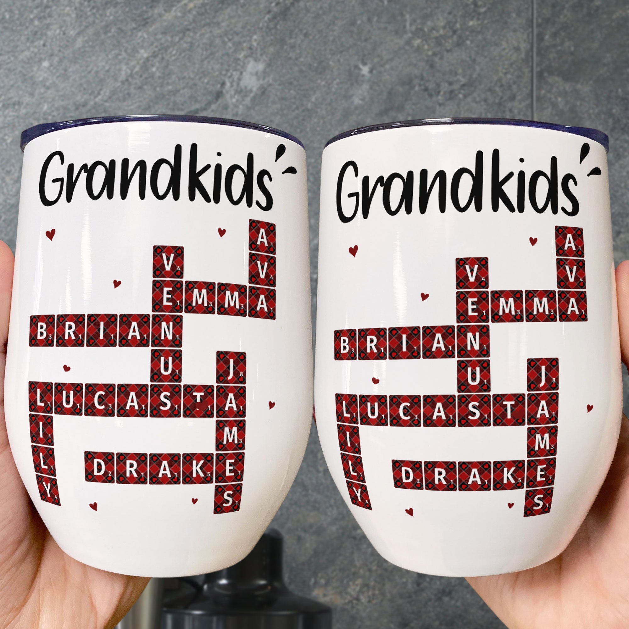 Custom Family Scrabble Name - Personalized Wine Tumbler