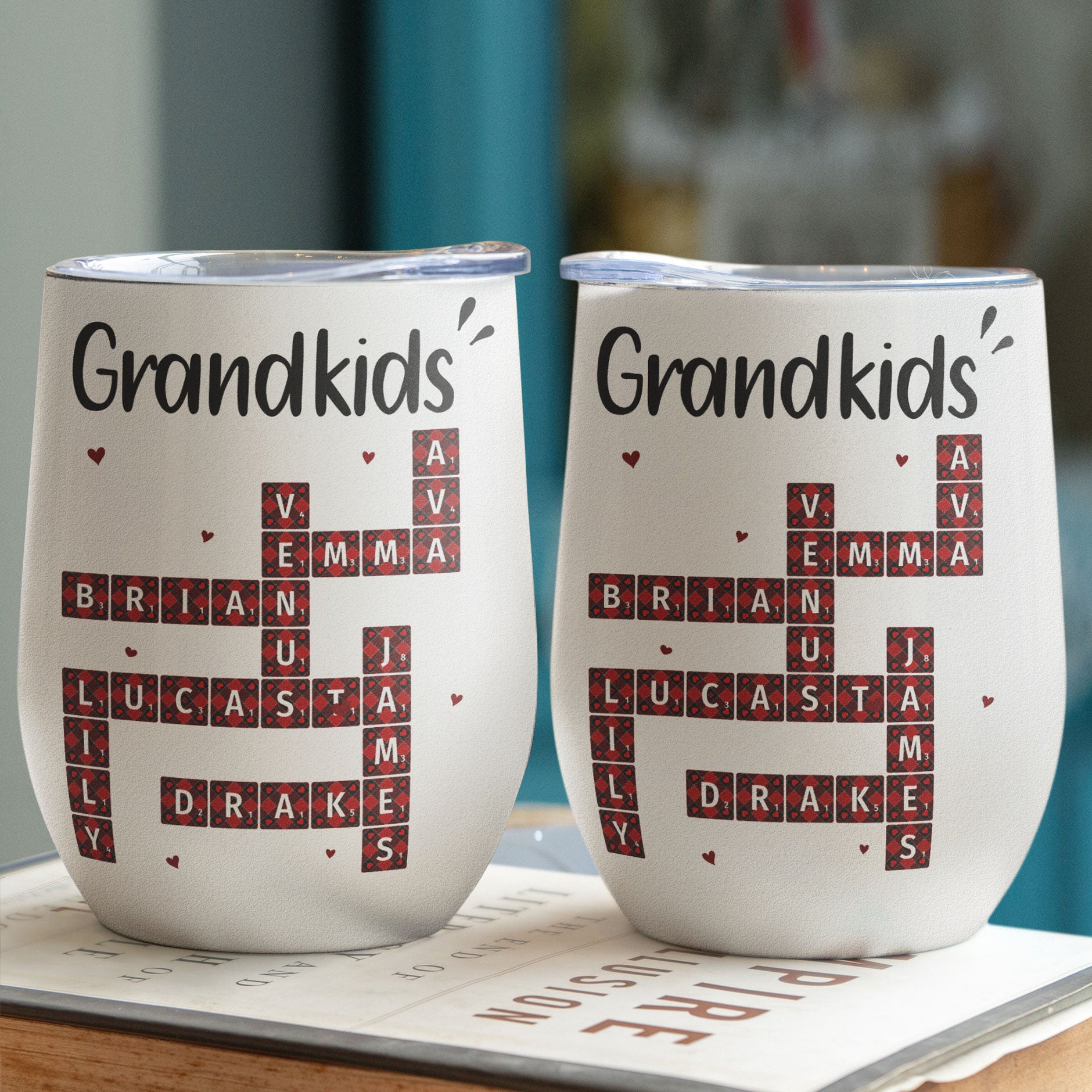 Custom Family Scrabble Name - Personalized Wine Tumbler