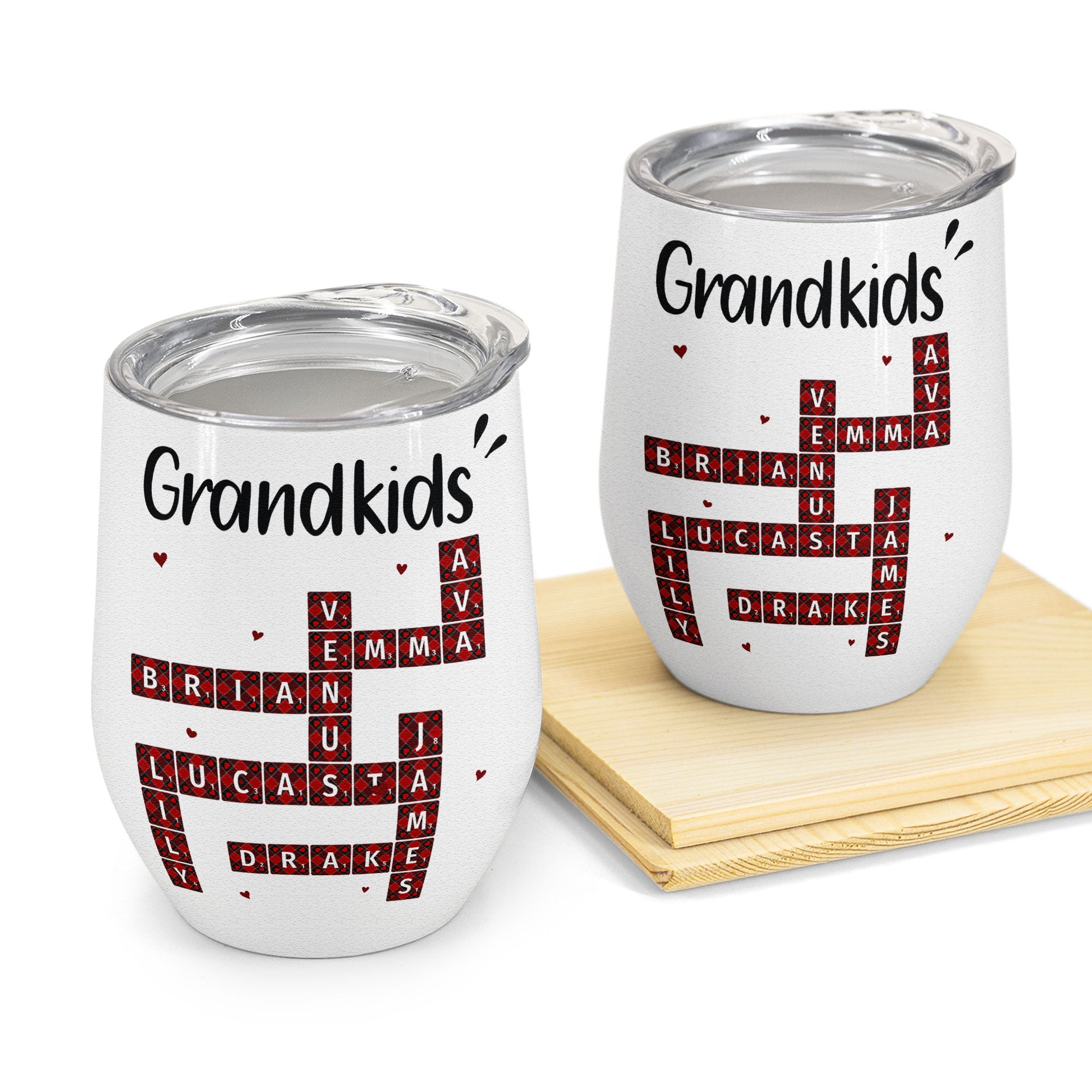 Custom Family Scrabble Name - Personalized Wine Tumbler