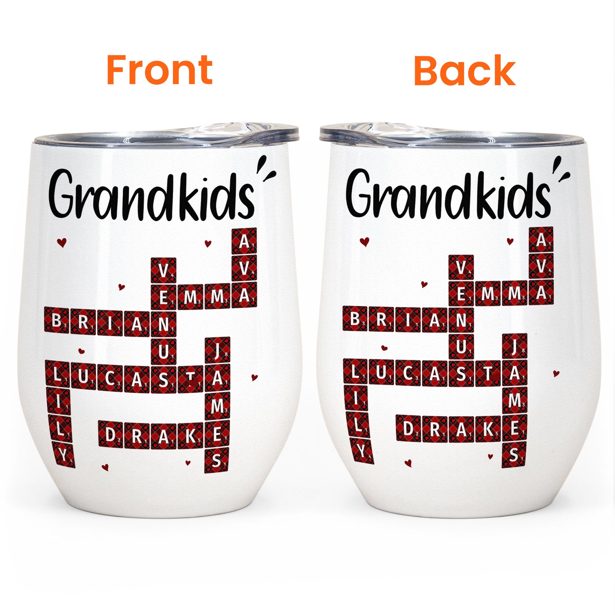 Custom Family Scrabble Name - Personalized Wine Tumbler