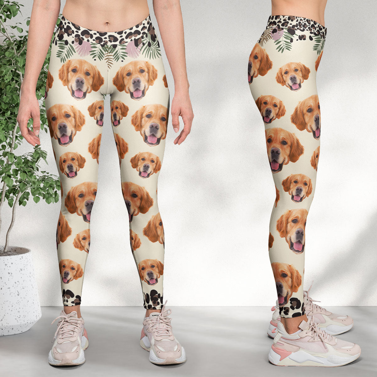 Custom Funny Dog Face - Personalized Photo Leggings