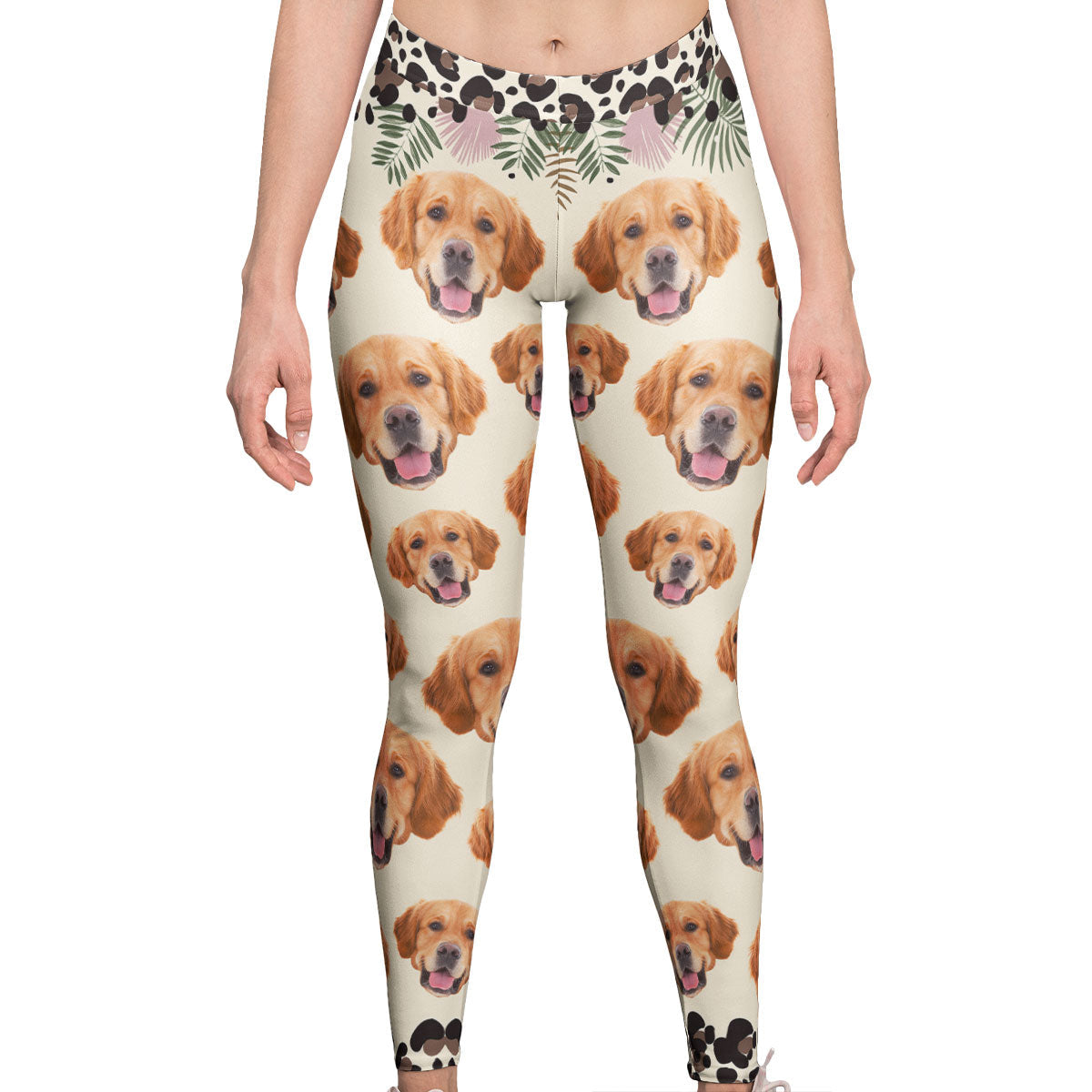 Custom Funny Dog Face - Personalized Photo Leggings