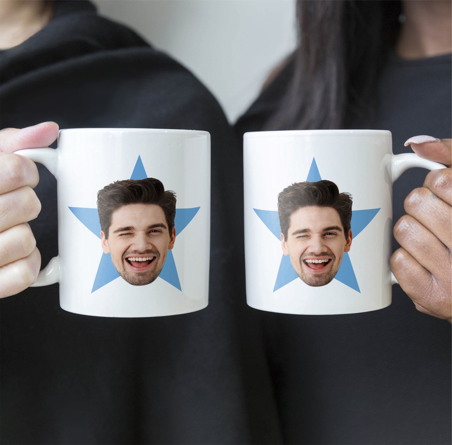 Custom Funny Face Star - Personalized Photo Mug