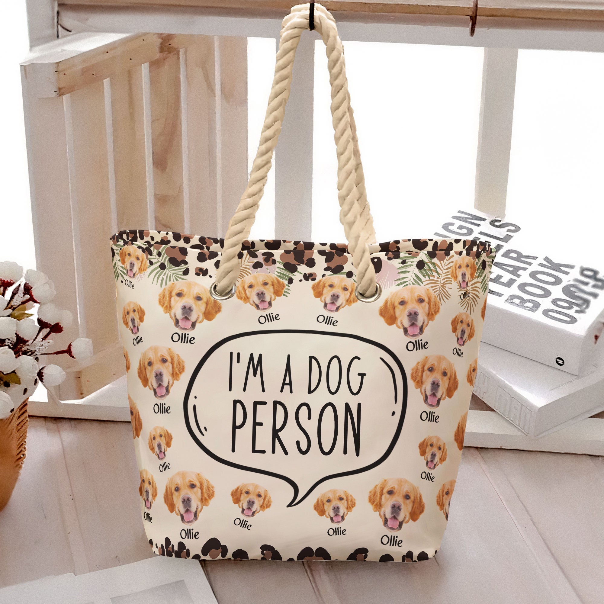 Custom Funny Pet Face - Personalized Photo Beach Bag