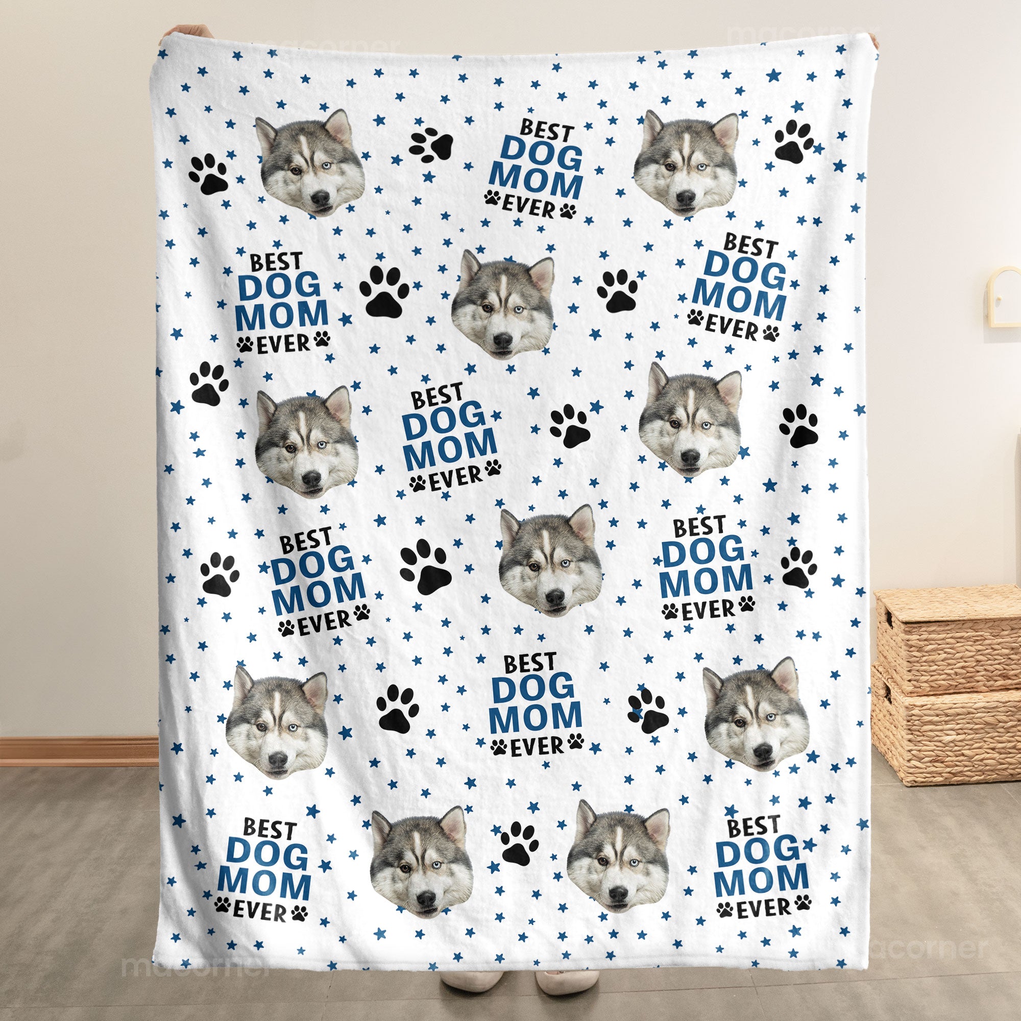 Custom Funny Pet Face Pet Parents - Personalized Photo Blanket