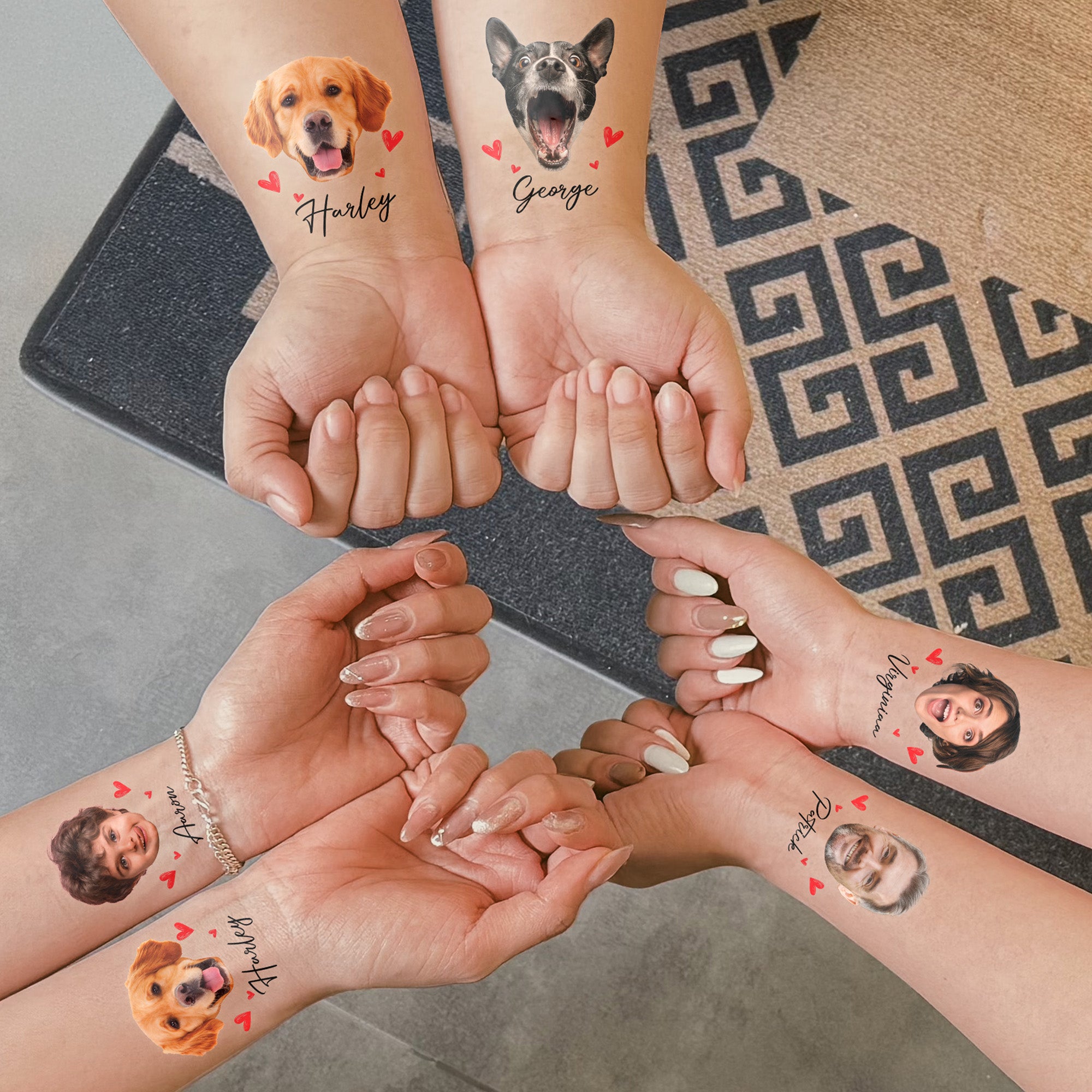 Custom Funny Photo And Name - Personalized Photo Tattoo