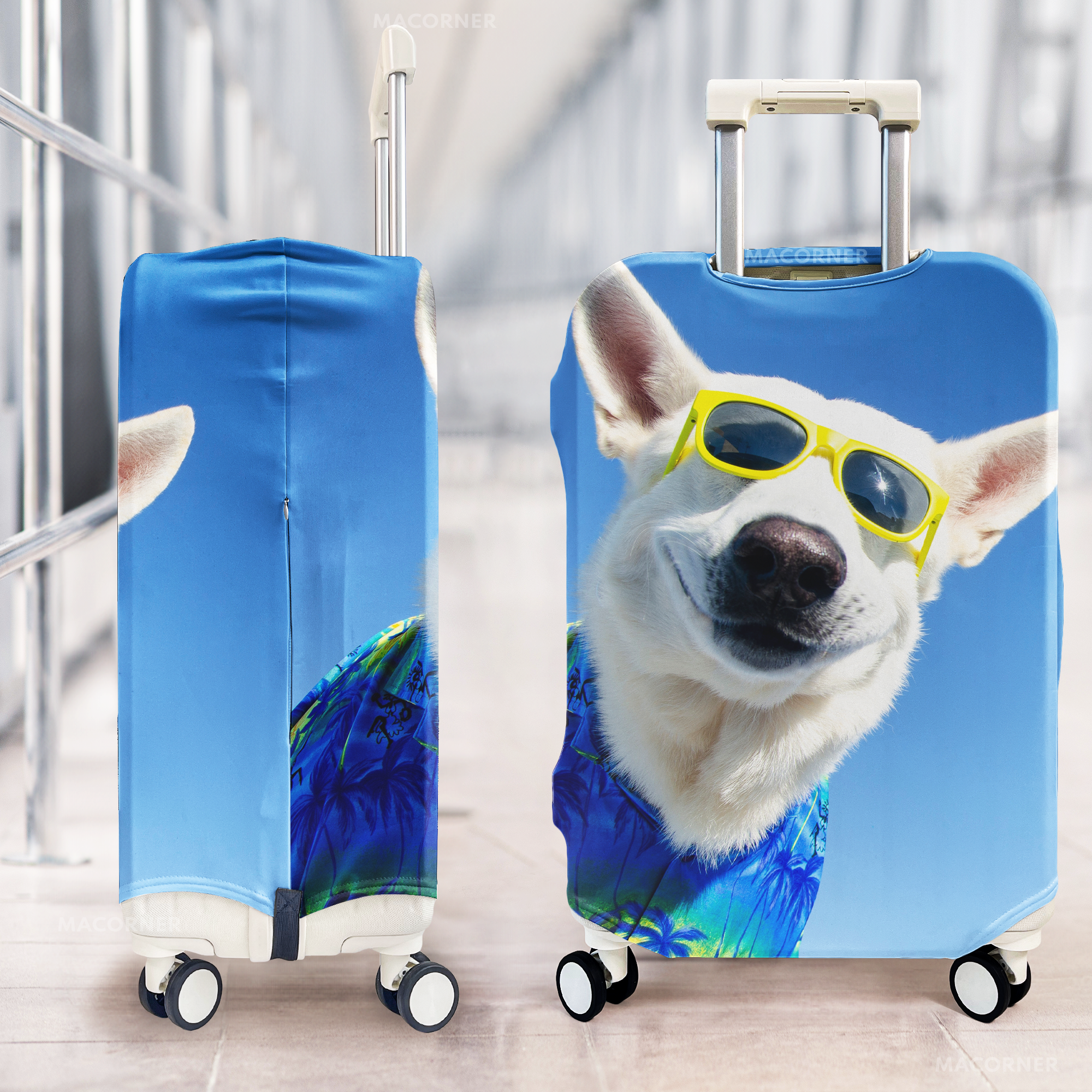 Custom Funny Photo For Friends Family Vacation Traveling - Personalized Photo Luggage Cover