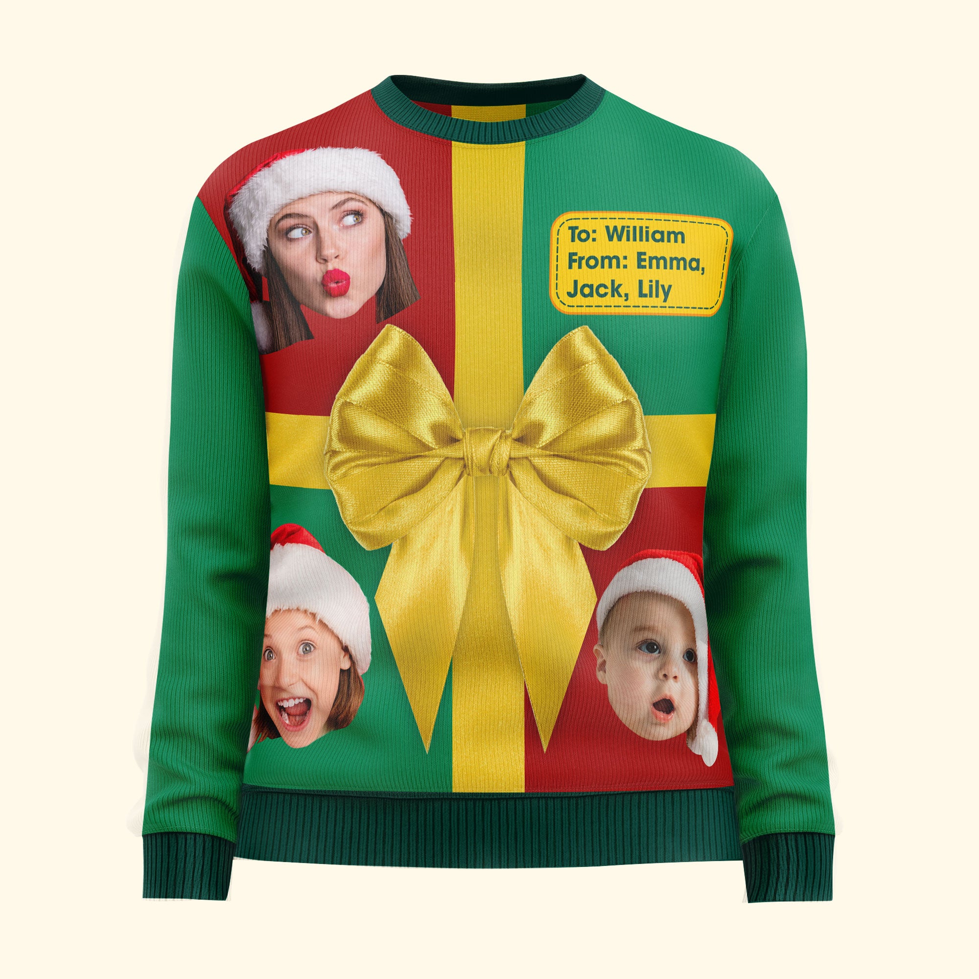 Custom Funny Photo Suprise Christmas Gift Box - Personalized Photo Ugly Sweater