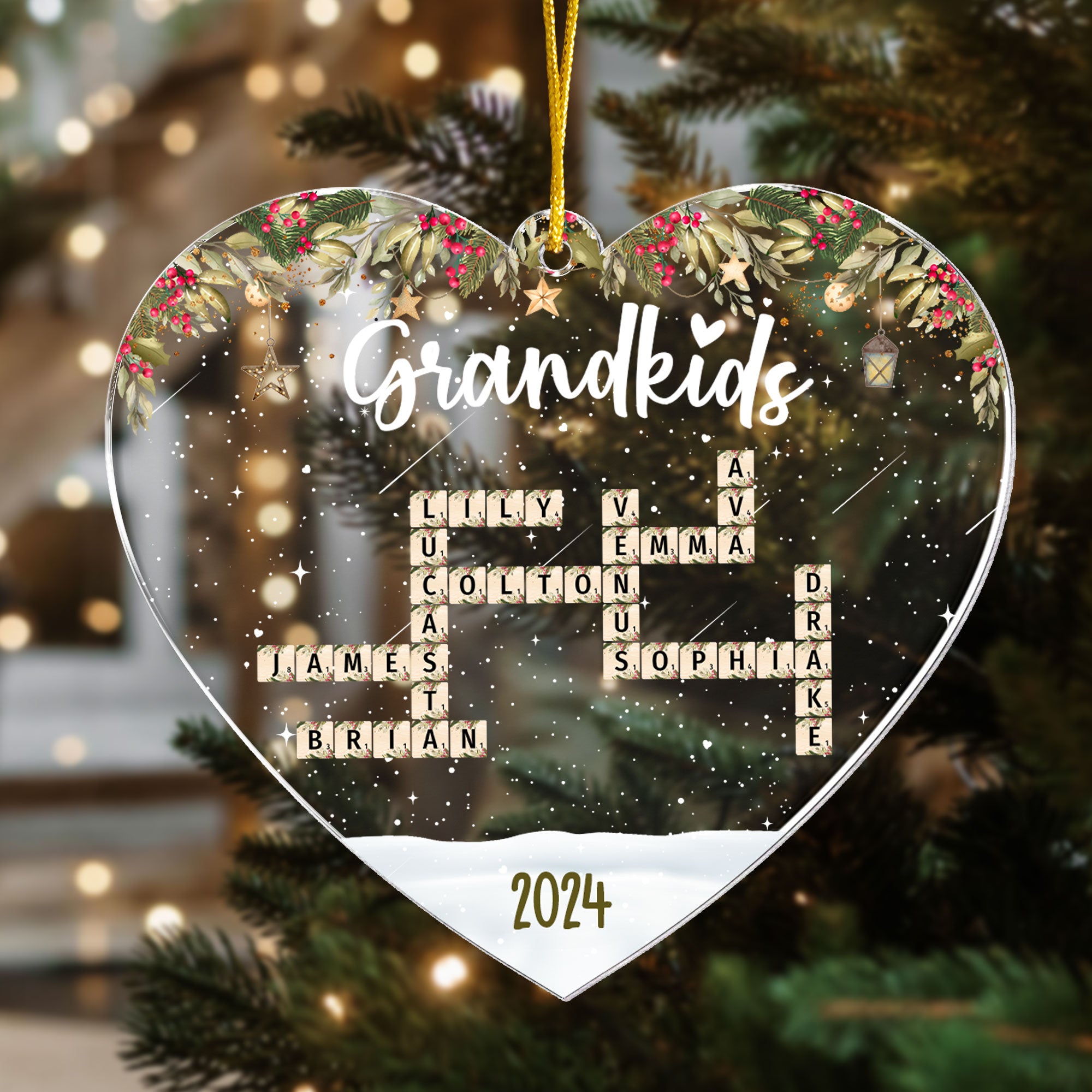 Custom Grandkids 2024 New Version - Personalized Acrylic Ornament