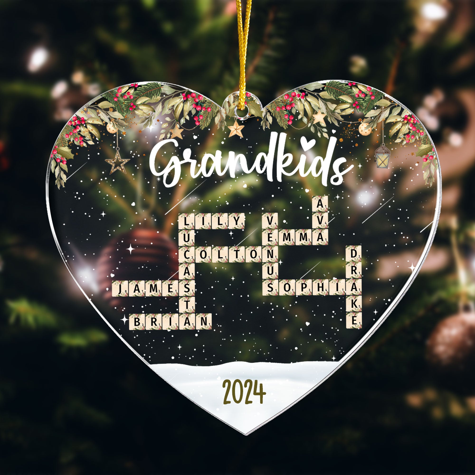 Custom Grandkids 2024 New Version - Personalized Acrylic Ornament