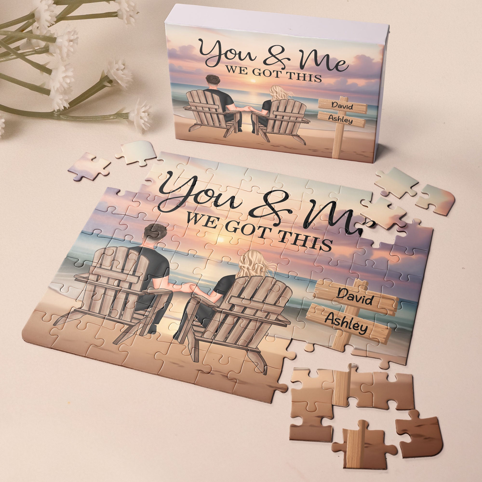 Custom Jigsaw Puzzle For Couple You And Me We Got This - Personalized Jigsaw Puzzle