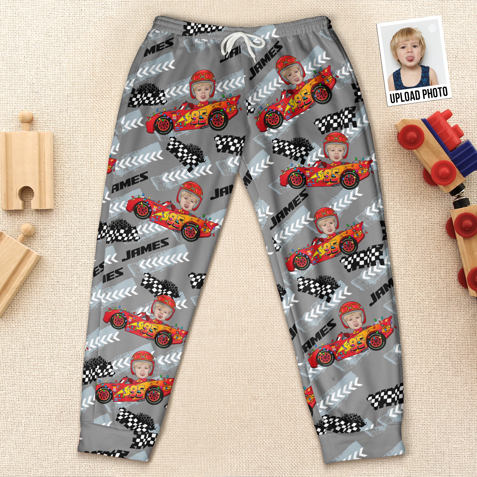 Custom Kid Face Car Toy - Personalized Photo Sweatpants