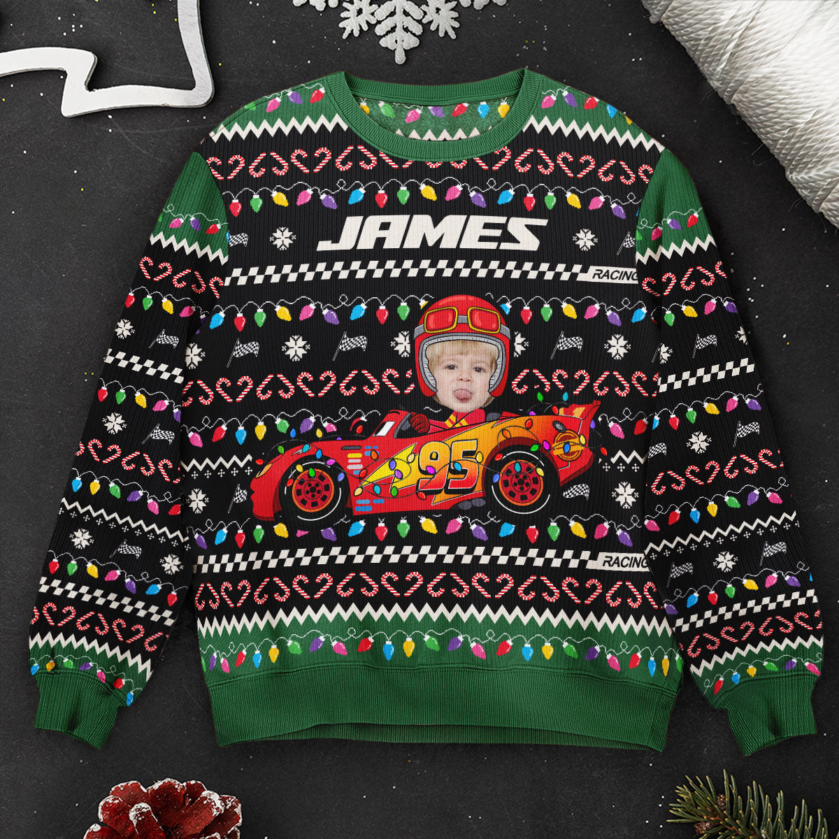 Custom Kid Face Car Toy - Personalized Photo Ugly Sweater