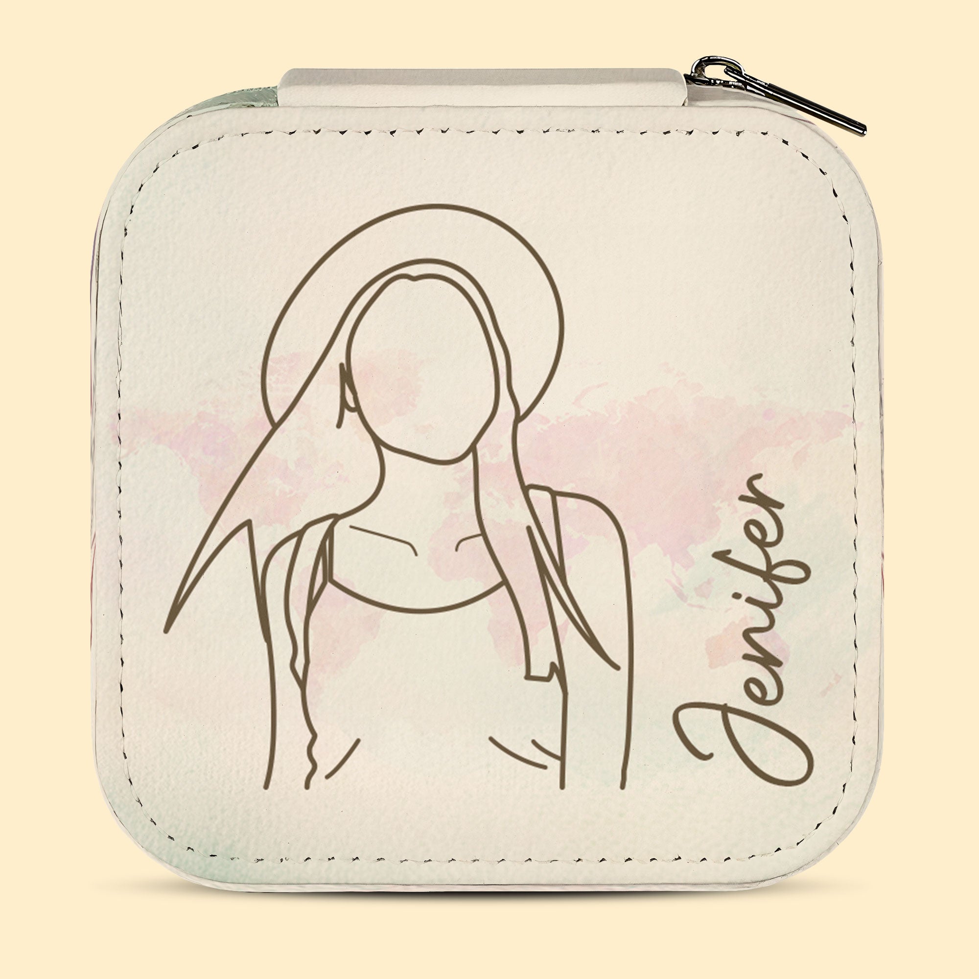 Custom Line Drawing - Personalized Photo Jewelry Box