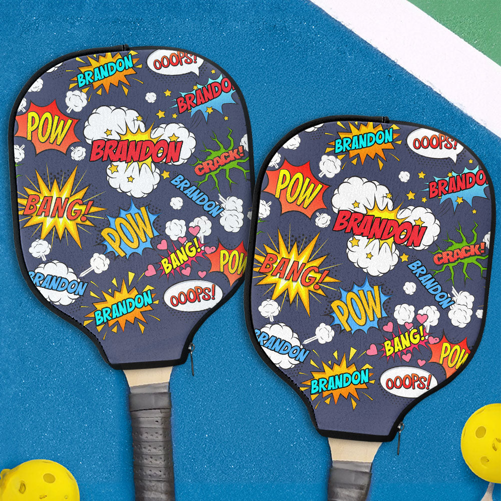 Custom Name Comic Style - Custom Pickleball Paddle Cover