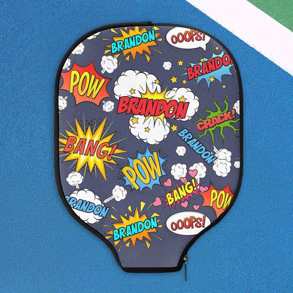 Custom Name Comic Style - Custom Pickleball Paddle Cover