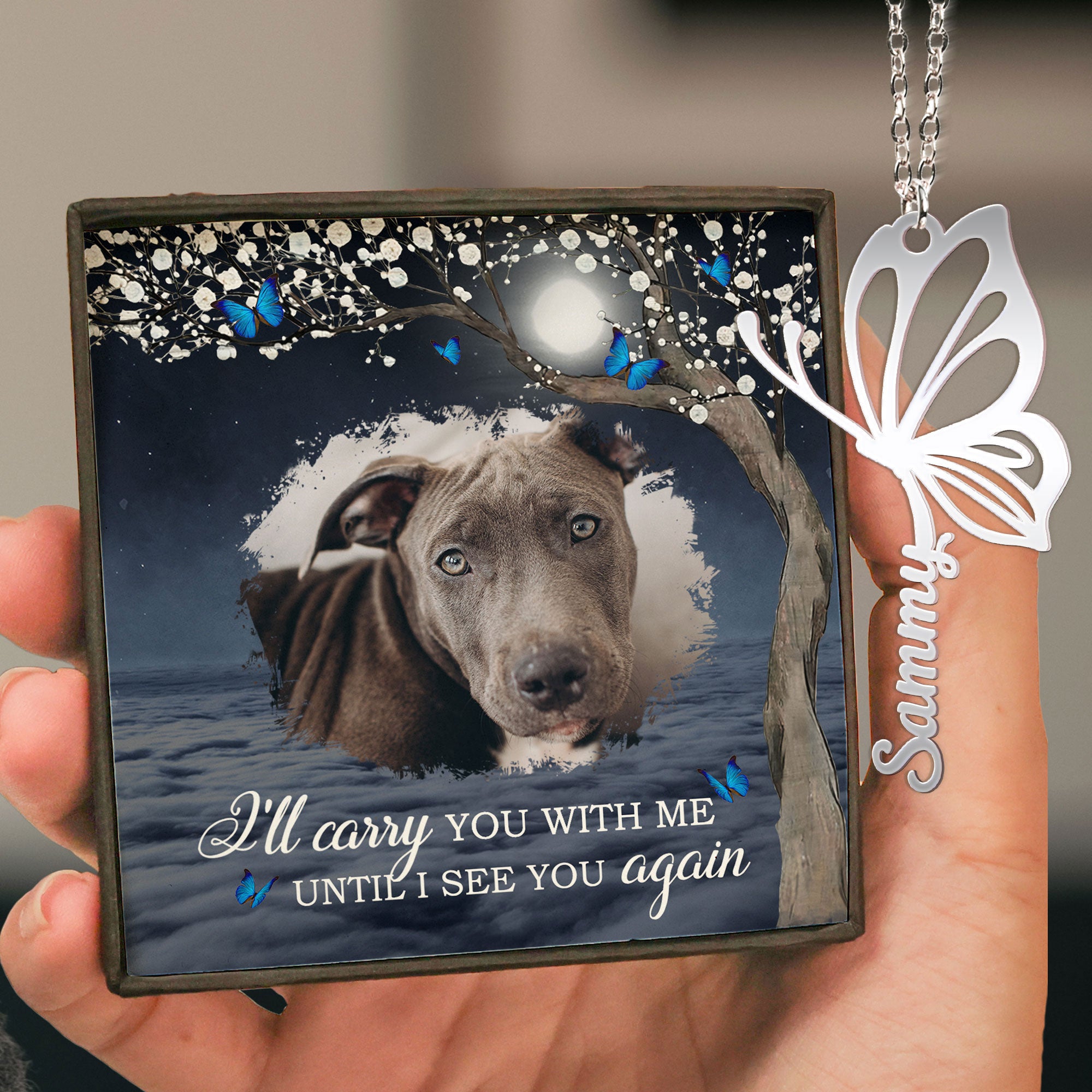 Custom Name Necklace I Will Carry You With Me - Custom Photo Name Necklace