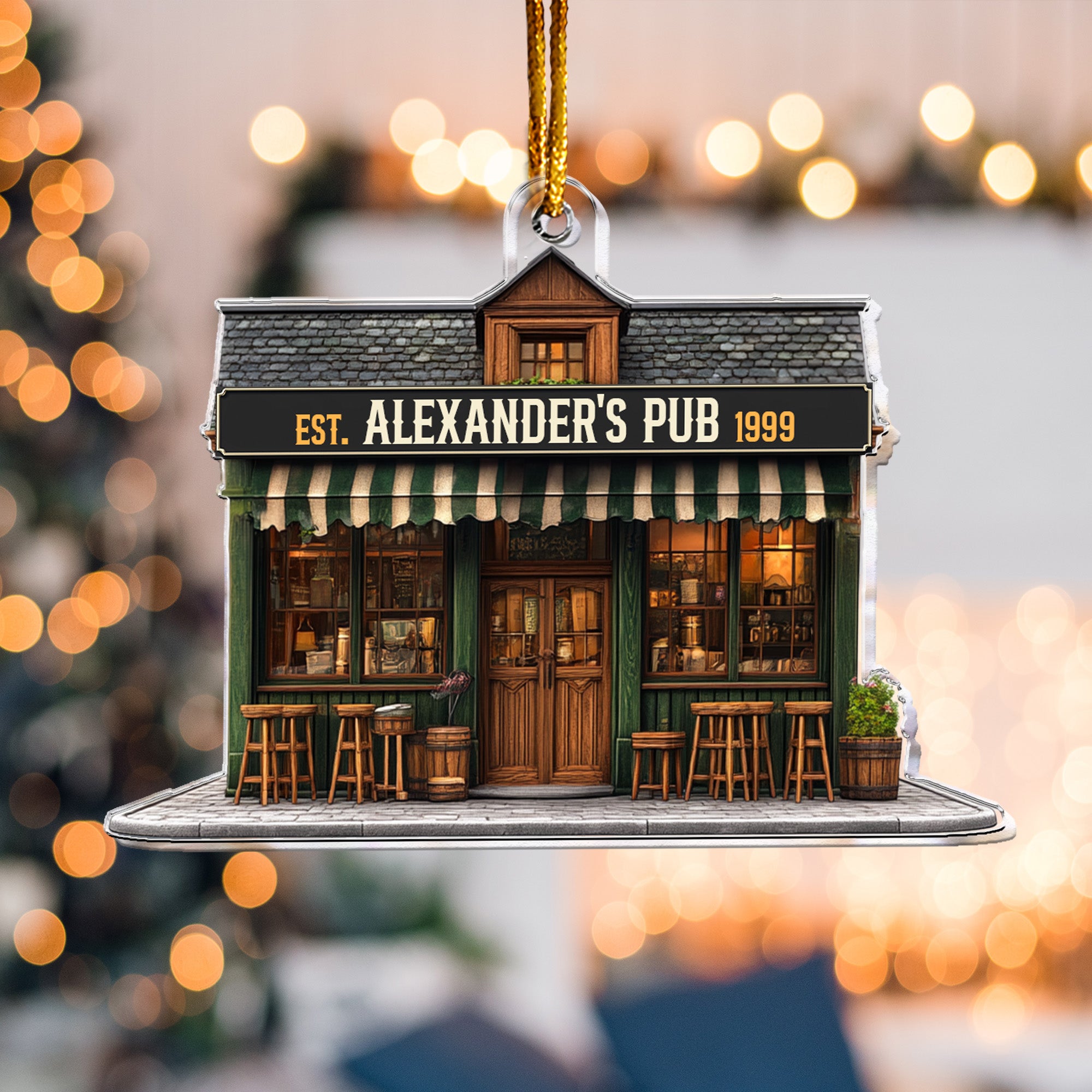 Custom Name Pub Flat Ornament - Personalized Acrylic Ornament