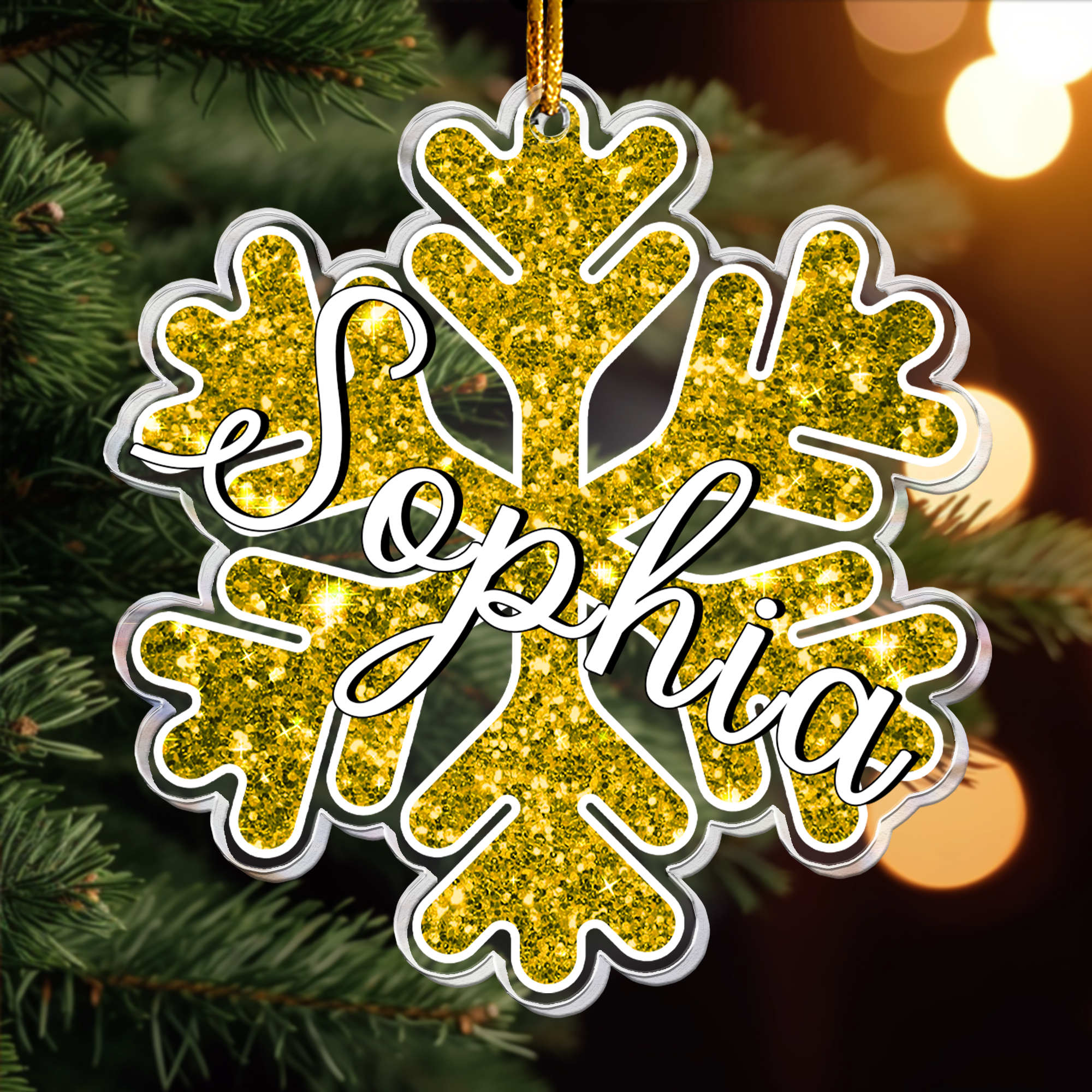 Custom Name Snowflakes For Family, Friends - Personalized Acrylic Ornament