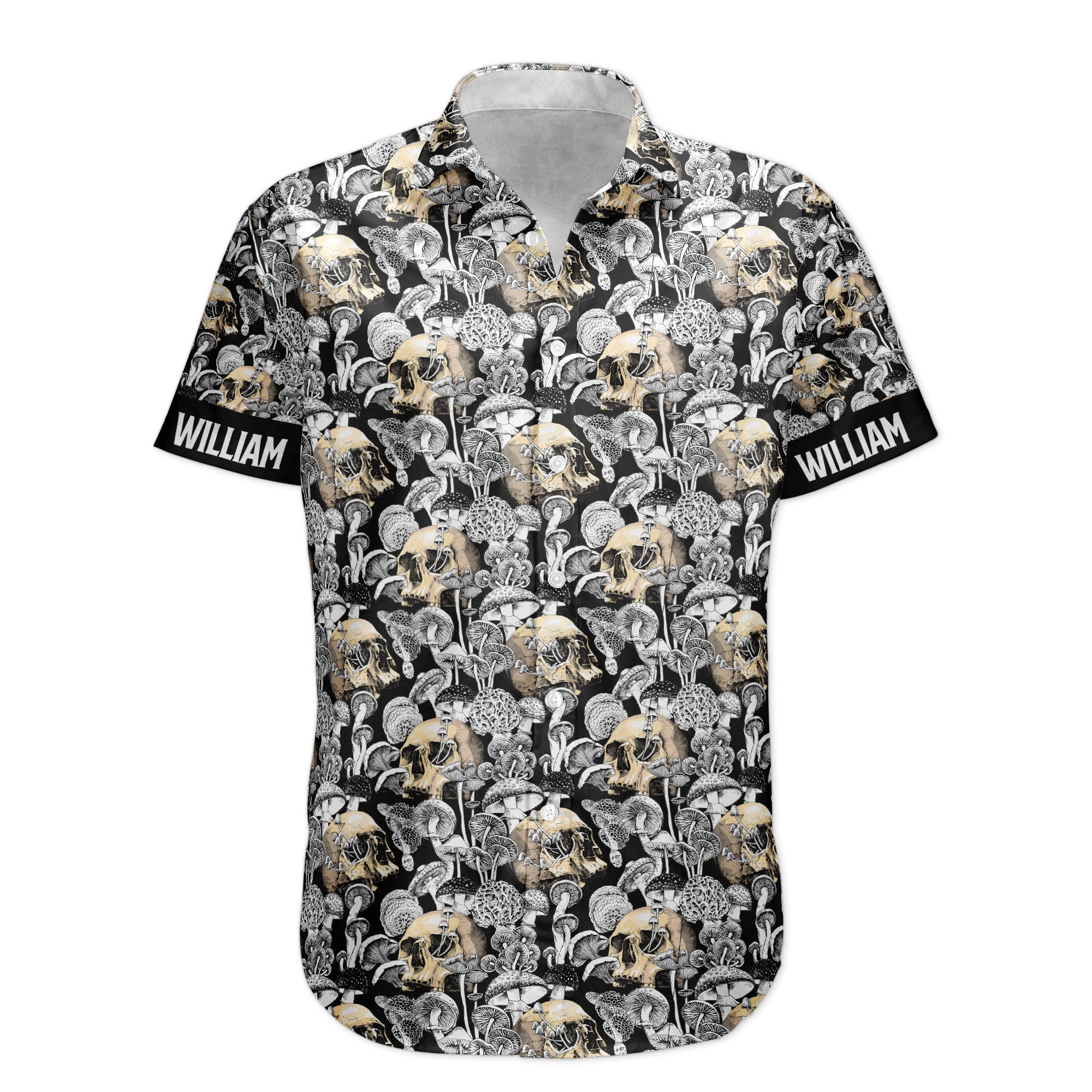 Custom Name With Magic Poisonous Mushroom And Skull - Custom Hawaiian Shirts