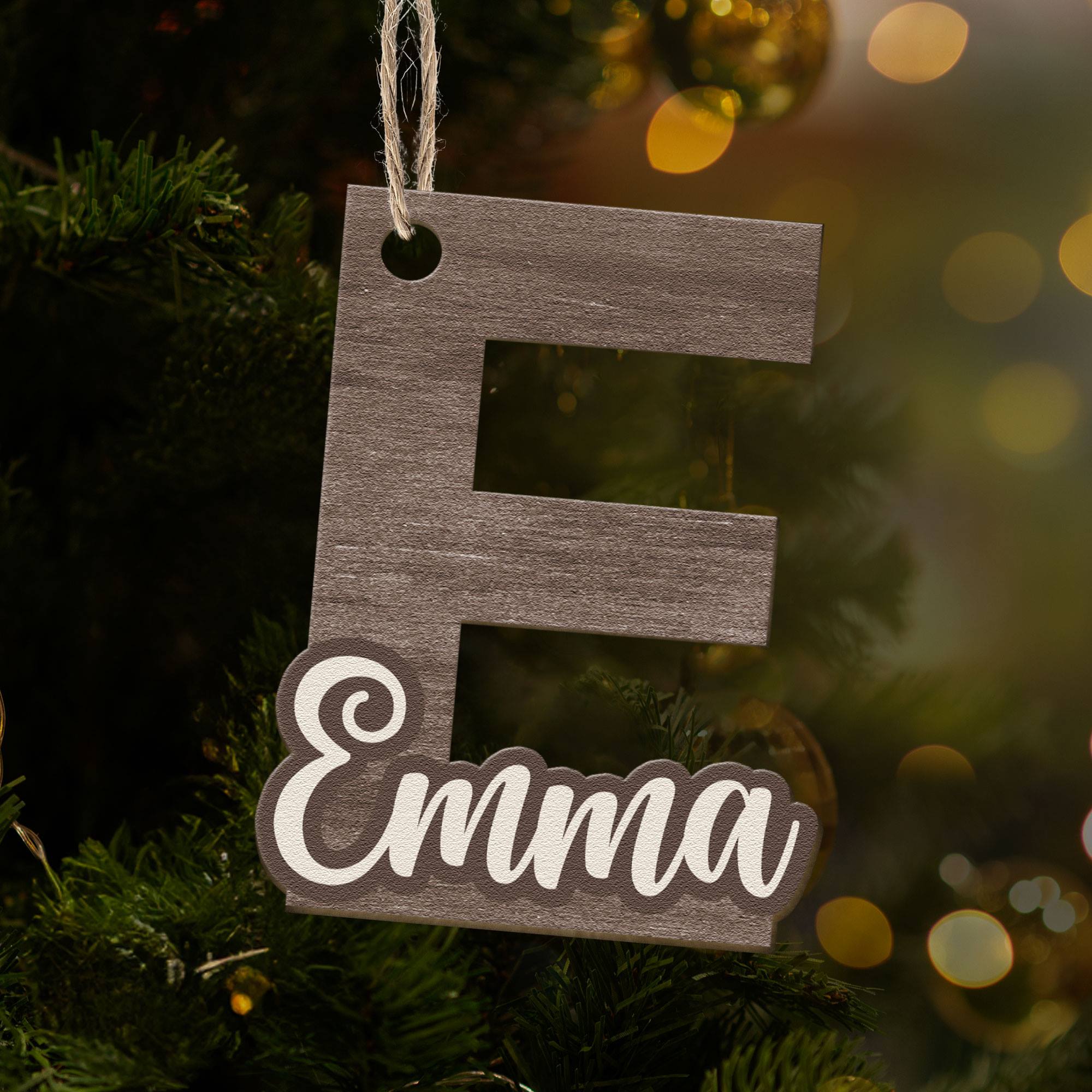 Custom Name Wood Letter - Personalized Wooden Ornament