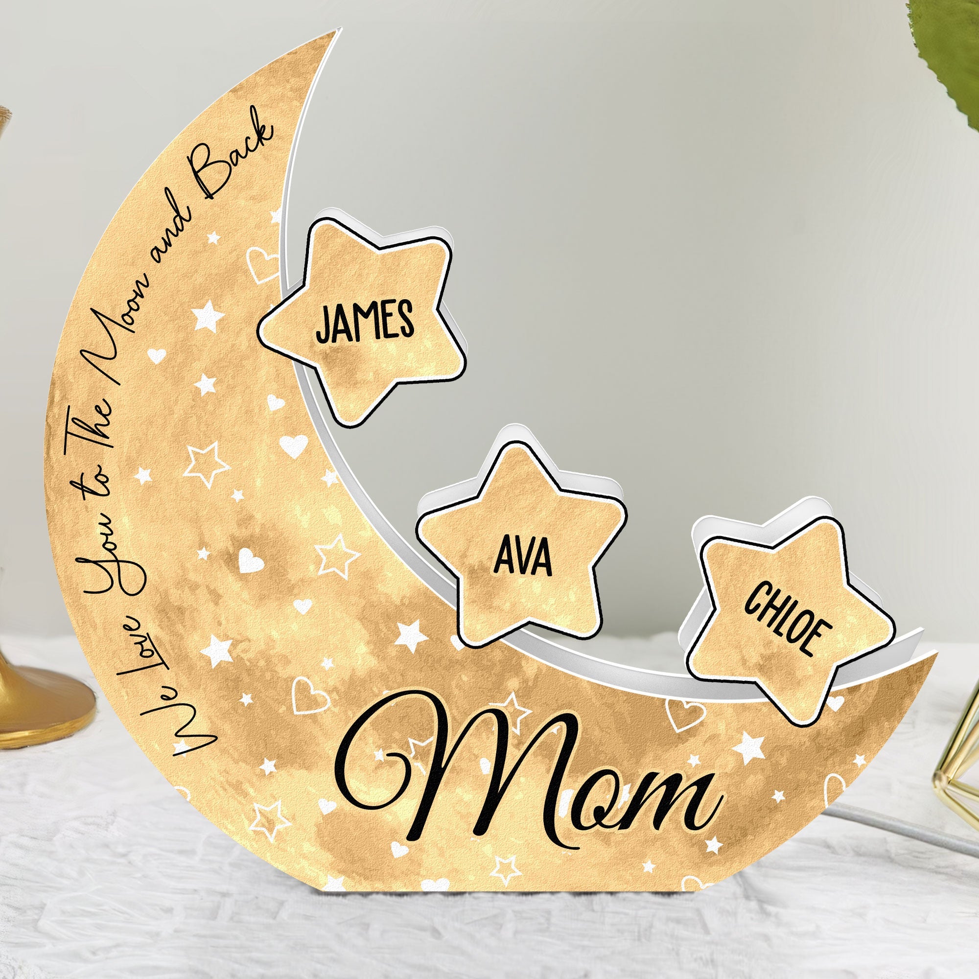 Custom Names We Love You To The Moon And Back - Personalized Light Box