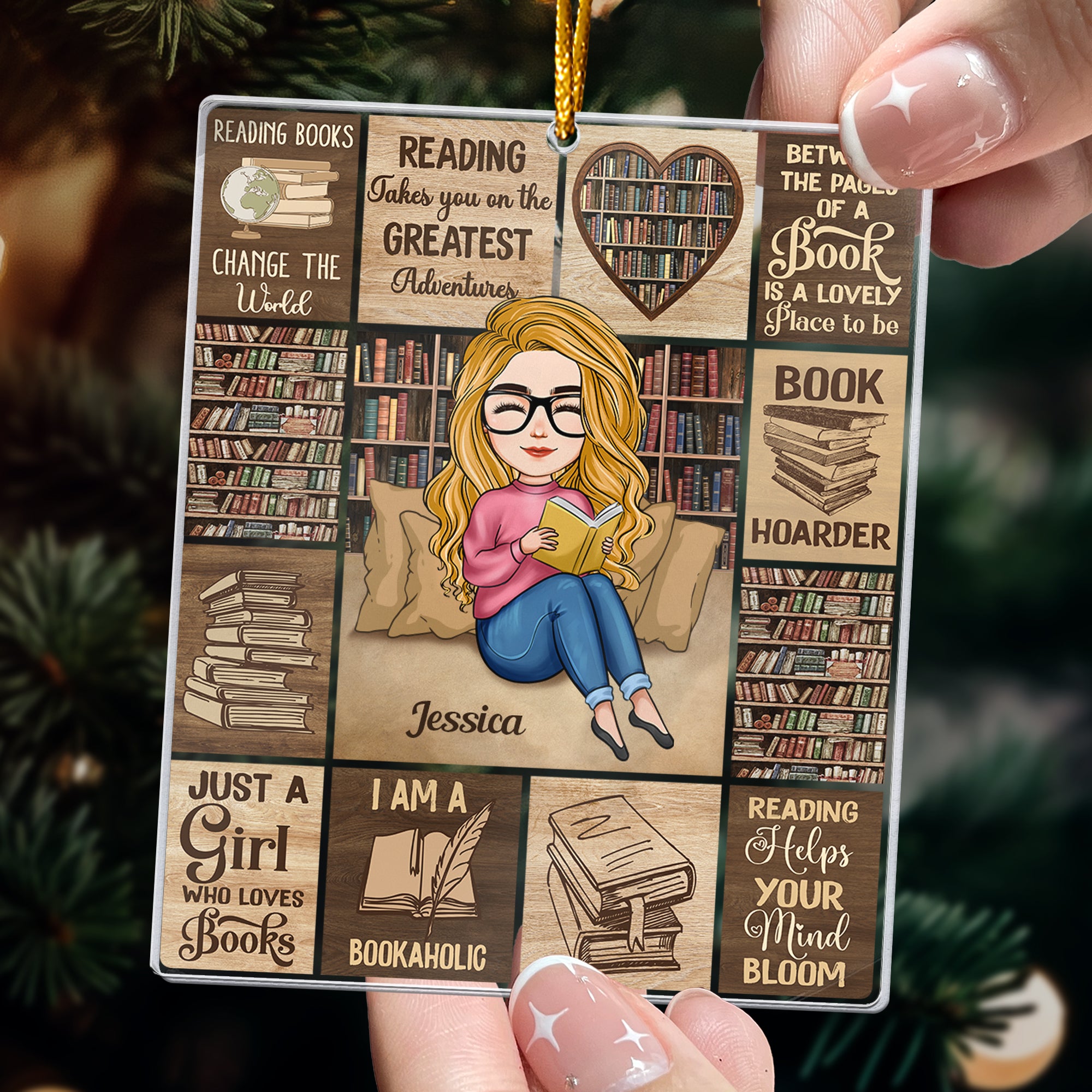 Custom Ornament For Book Lovers - Personalized Acrylic Ornament