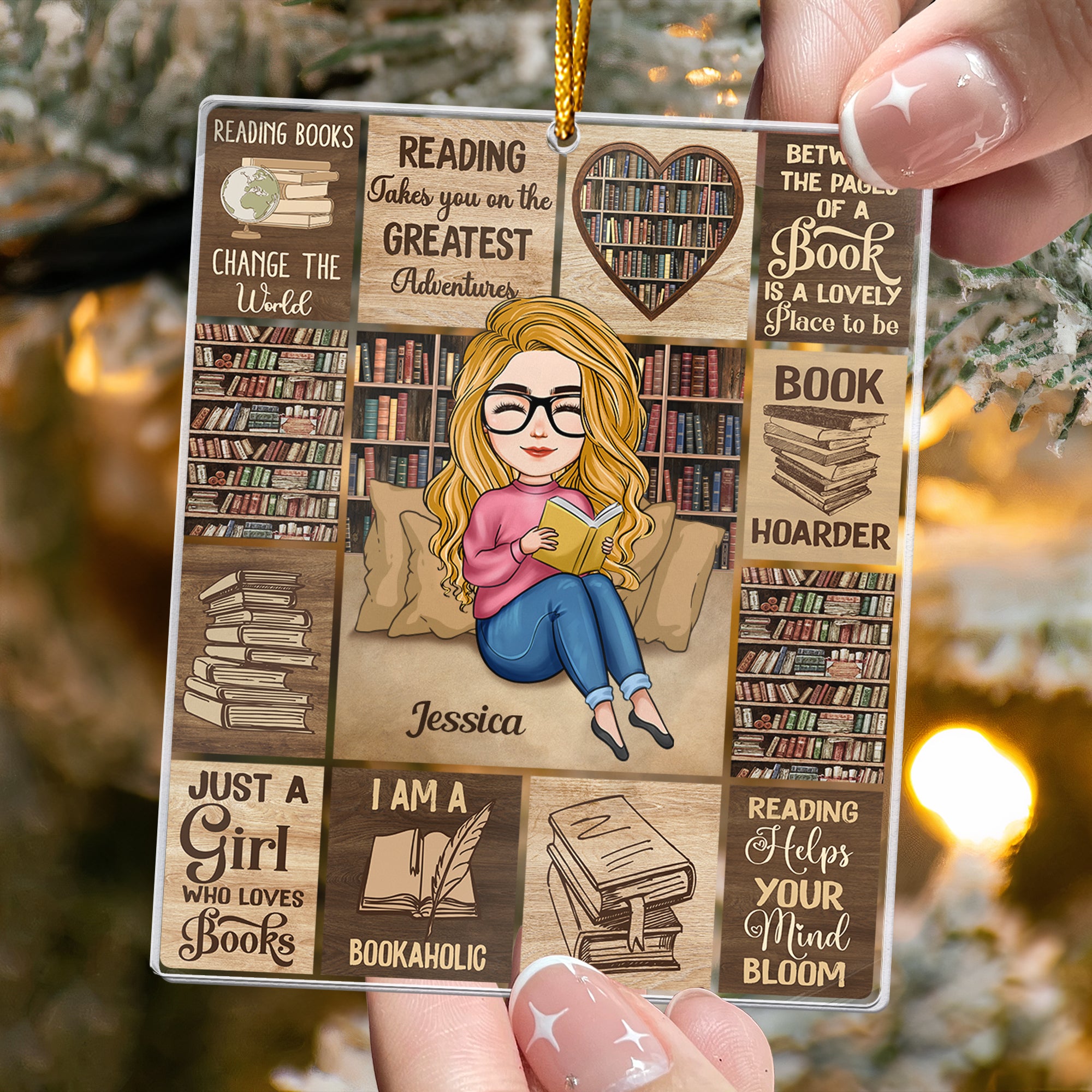 Custom Ornament For Book Lovers - Personalized Acrylic Ornament