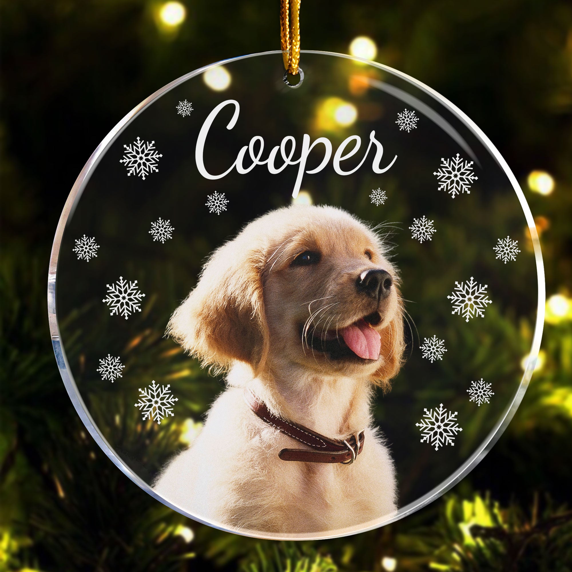 Custom Pet Face - Snowflake - Personalized Acrylic Photo Ornament