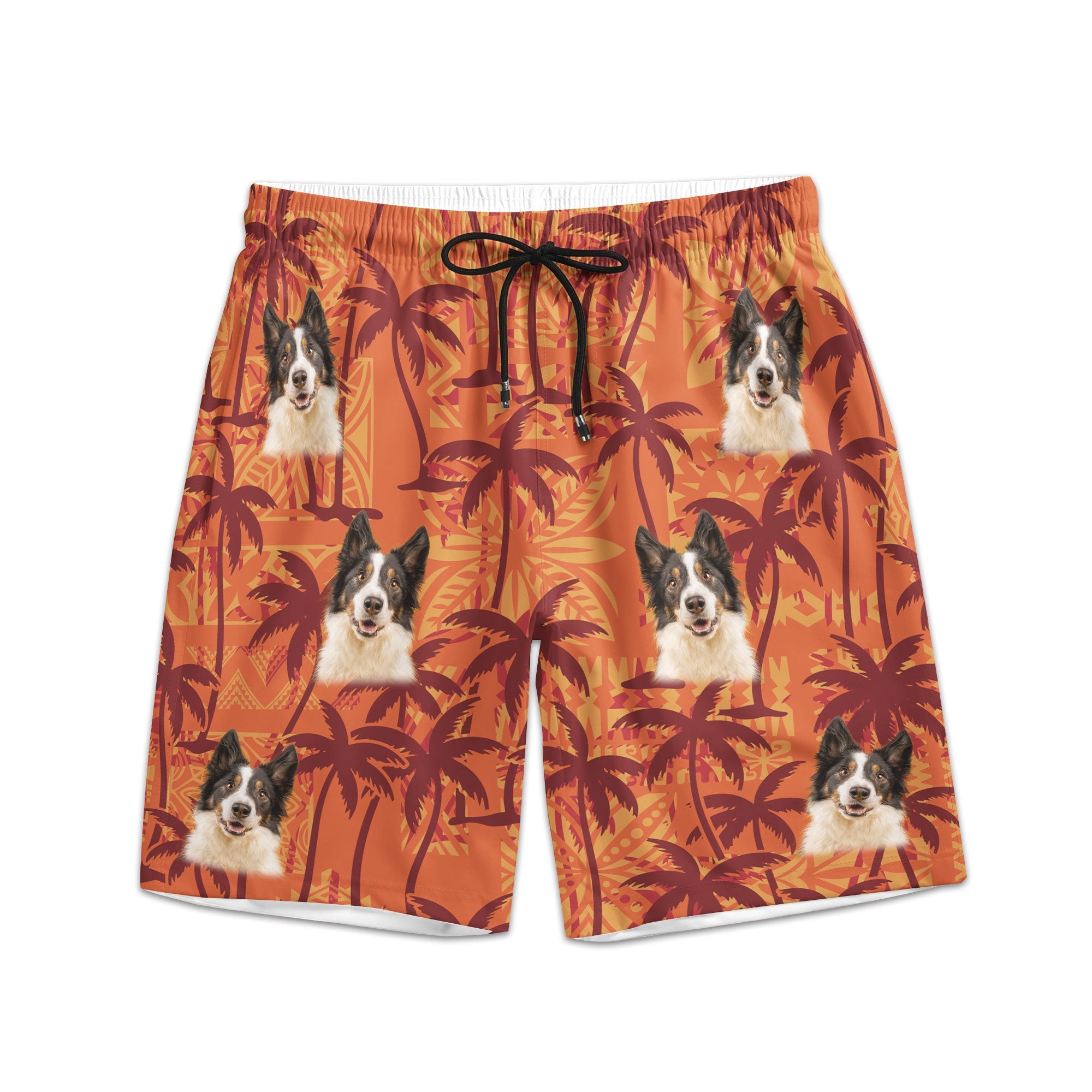 Custom Pet Funny Photo With Tropical Palm Trees - Personalized Photo Beach Shorts