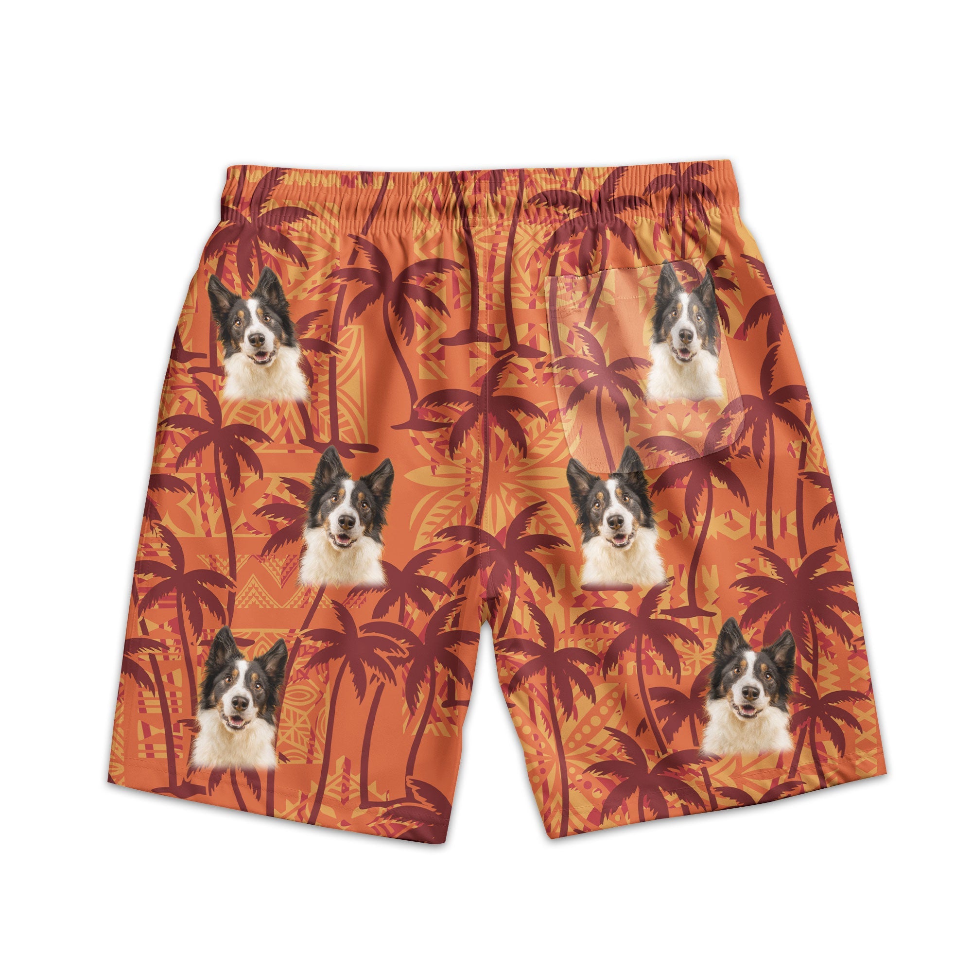 Custom Pet Funny Photo With Tropical Palm Trees - Personalized Photo Beach Shorts