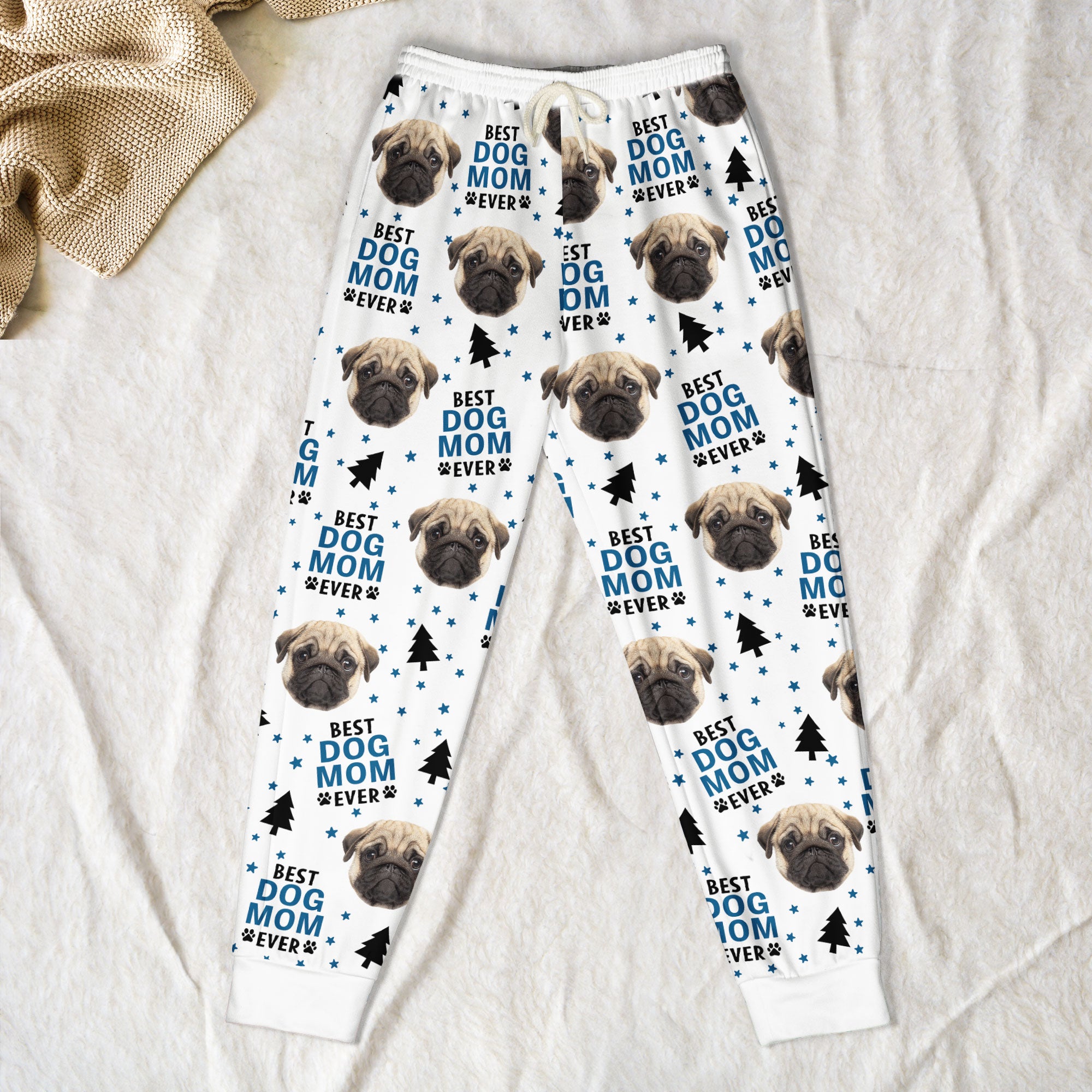 Custom Photo Best Dog Cat Dad Mom Ever - Personalized Photo Sweatpants