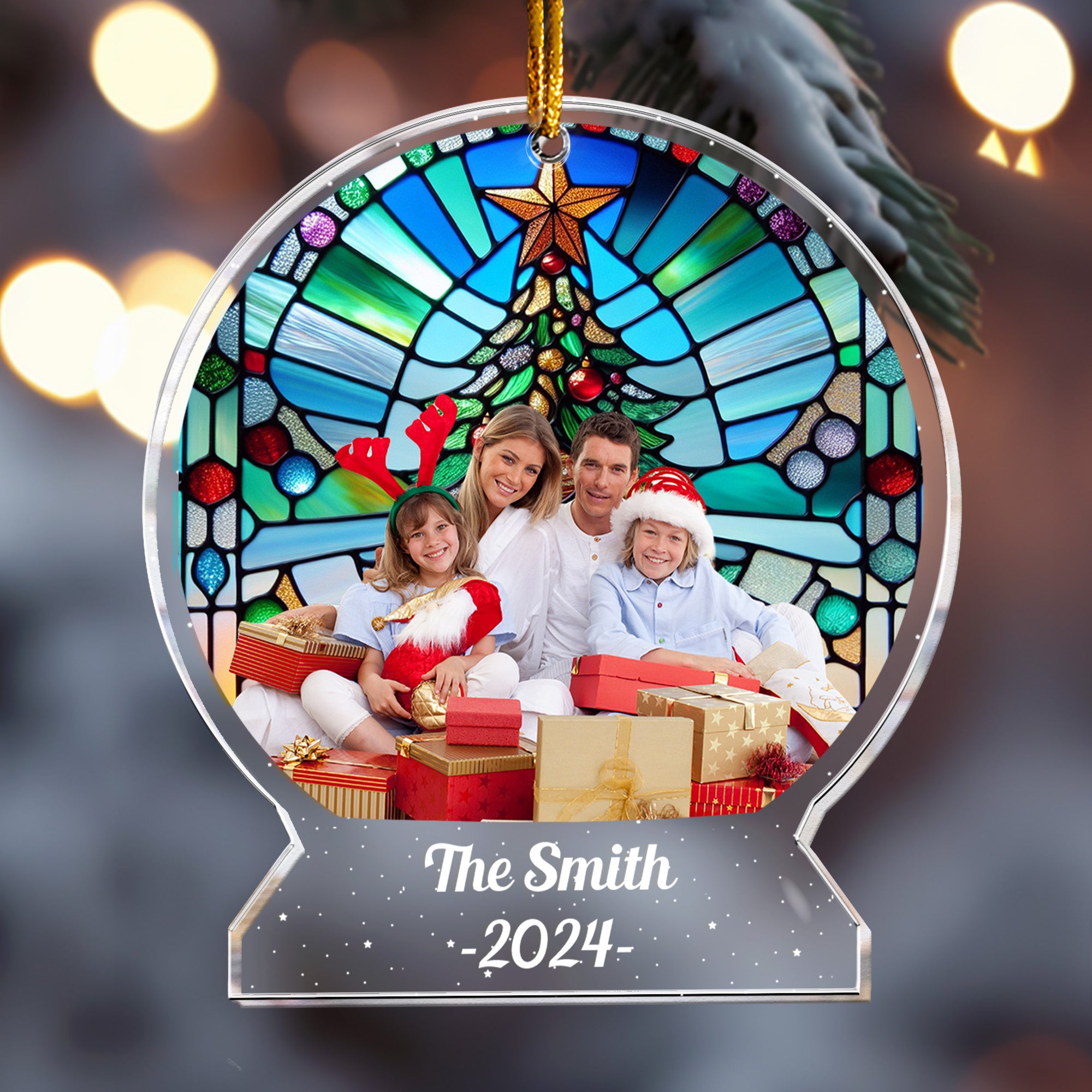 Custom Photo Christmas Decors Gifts For Family, Friends - Personalized Acrylic Photo Ornament