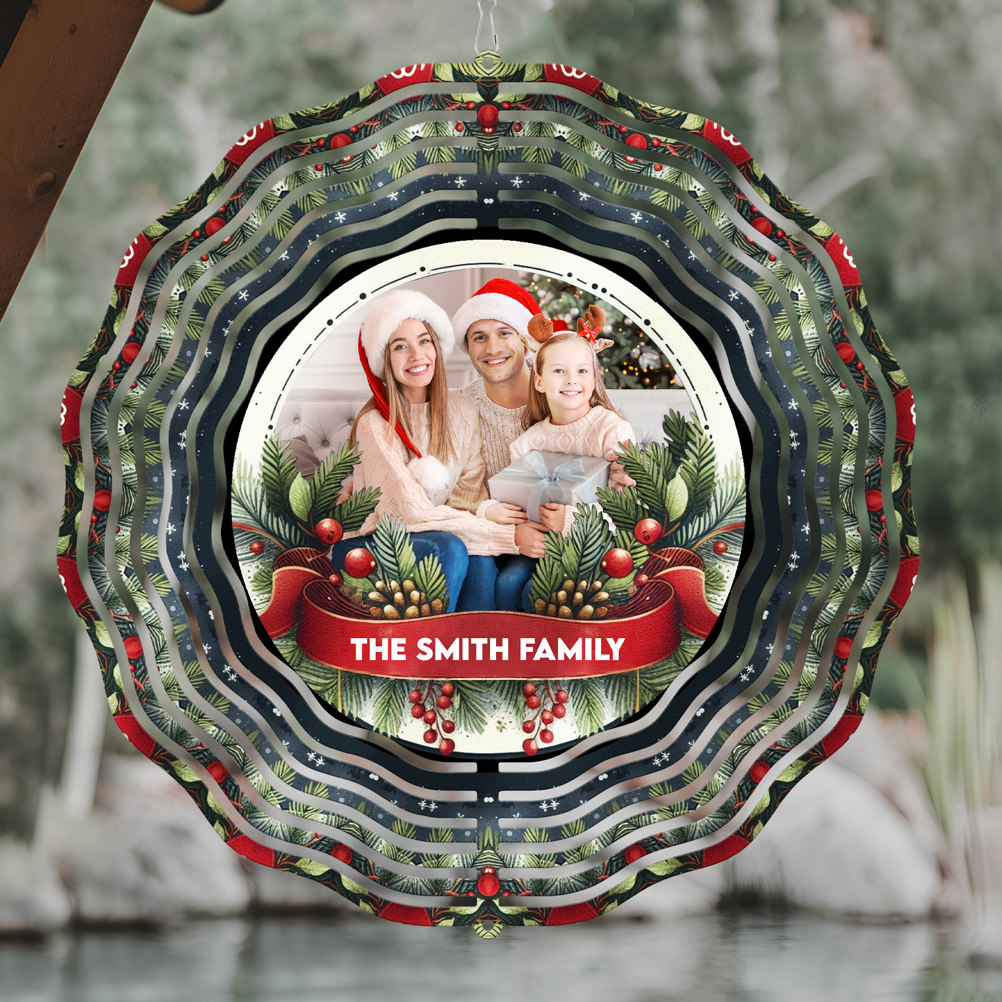 Custom Photo Family This Christmas - Personalized Photo Wind Spinner