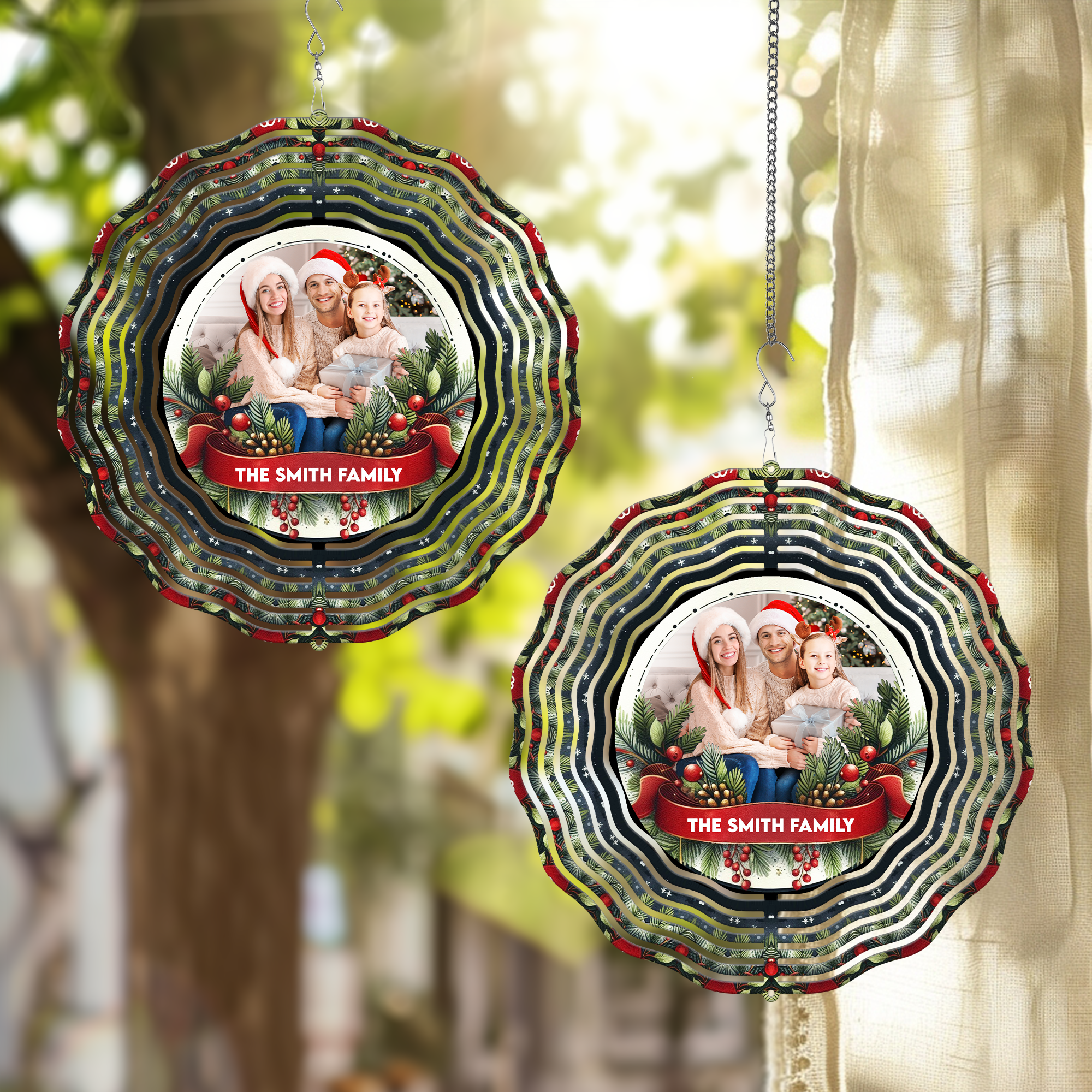 Custom Photo Family This Christmas - Personalized Photo Wind Spinner