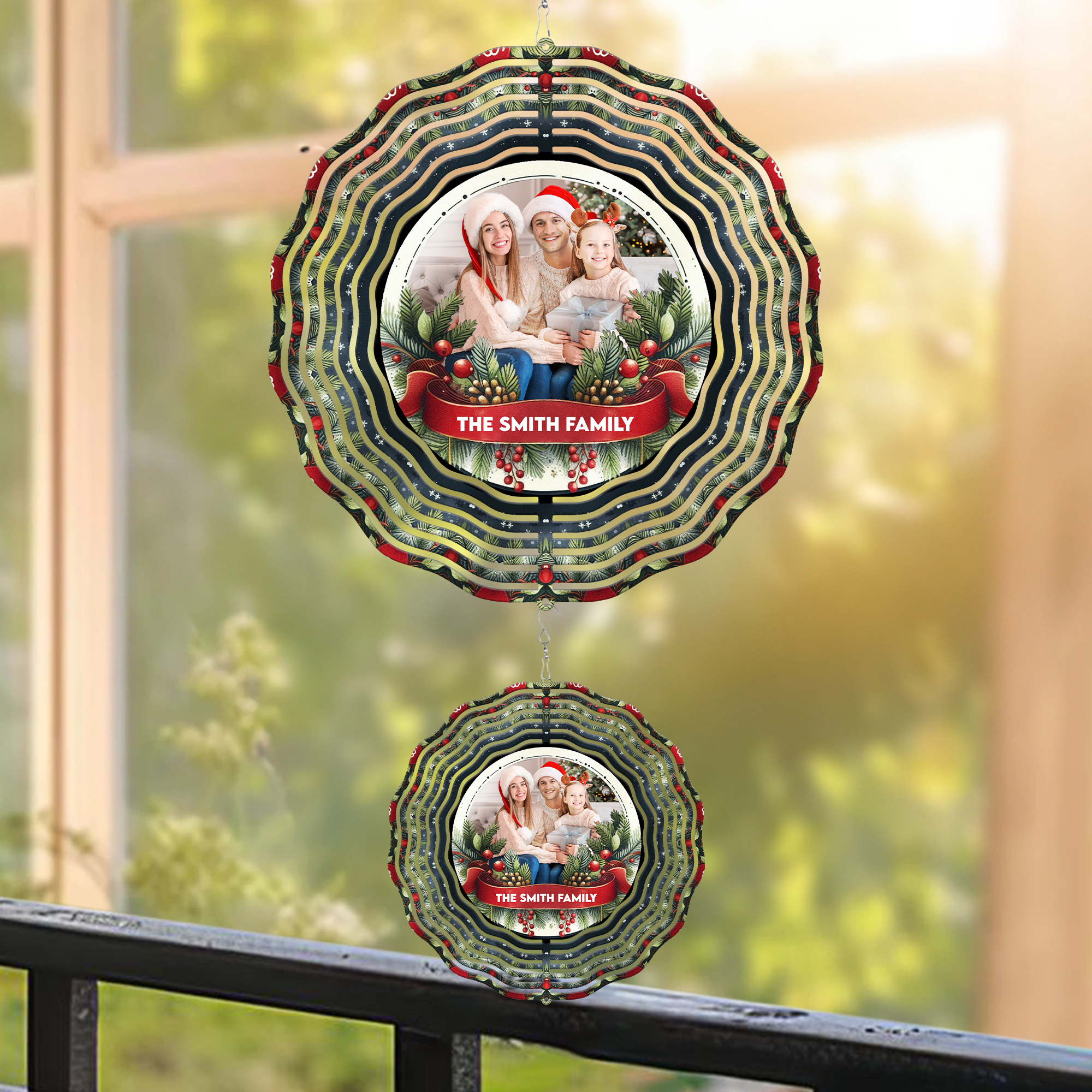 Custom Photo Family This Christmas - Personalized Photo Wind Spinner