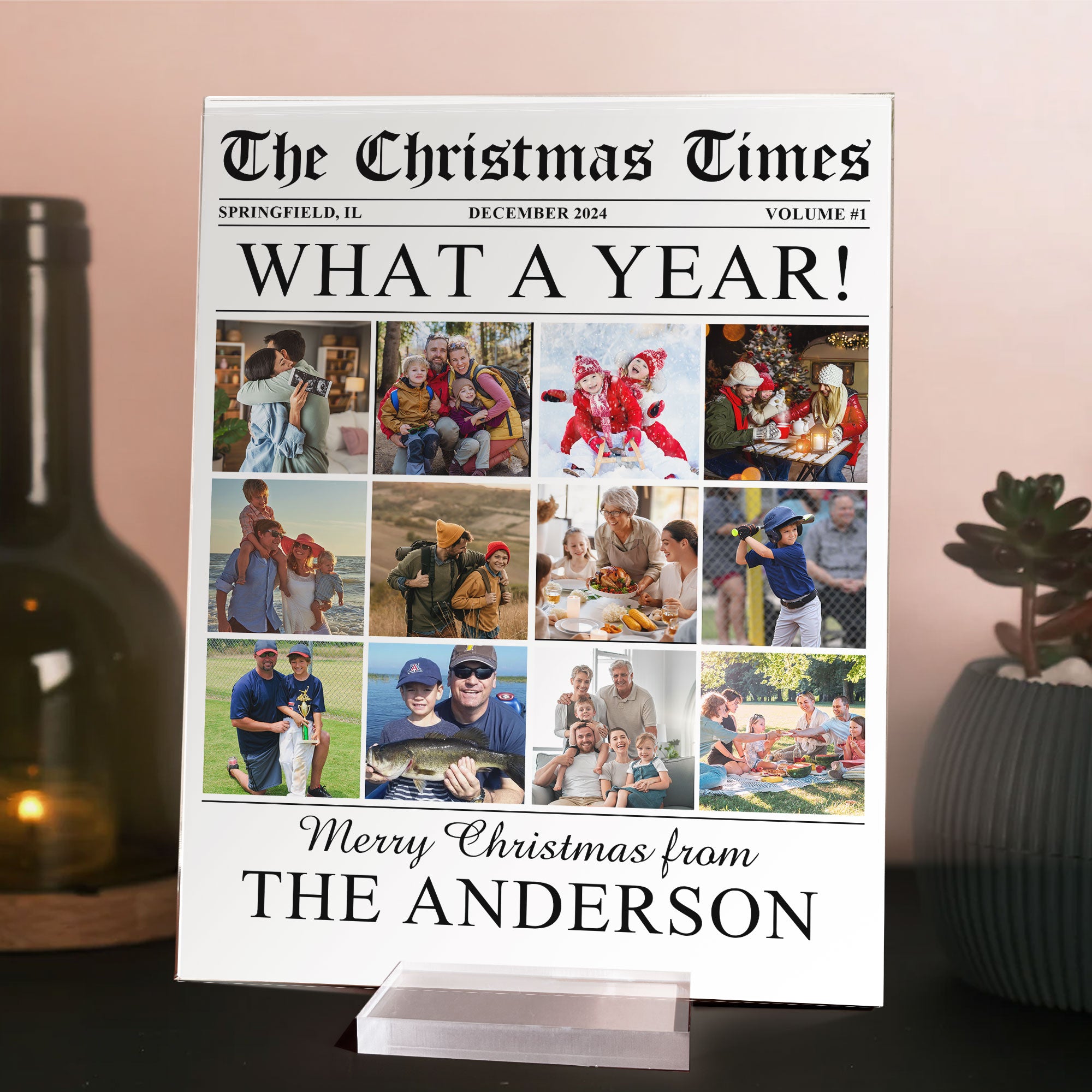 Custom Photo Family, Friends, Grandparents - The Christmas Times - Personalized Acrylic Photo Plaque