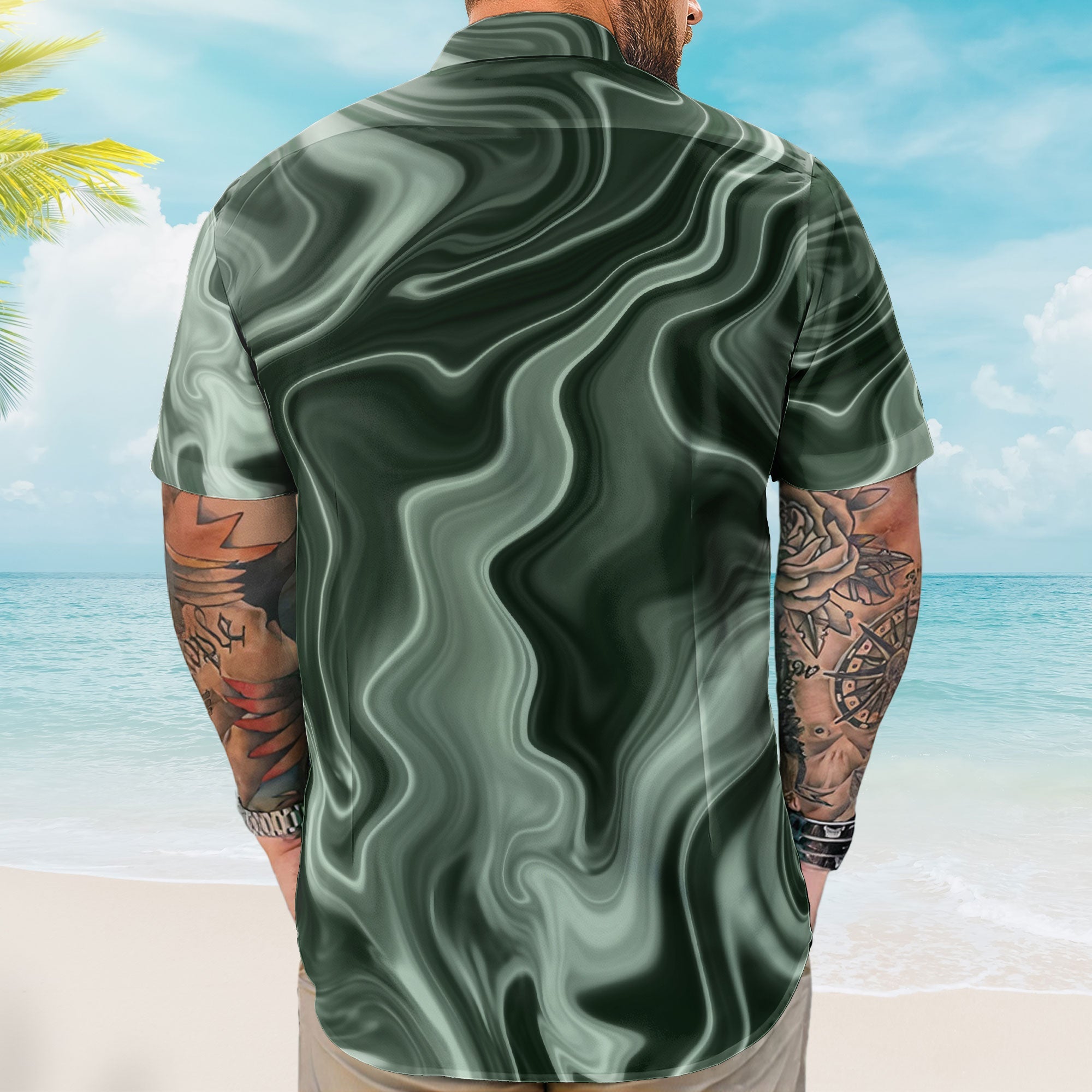 Custom Photo Fishing Bass Fish For Men - Custom Photo Hawaiian Shirt