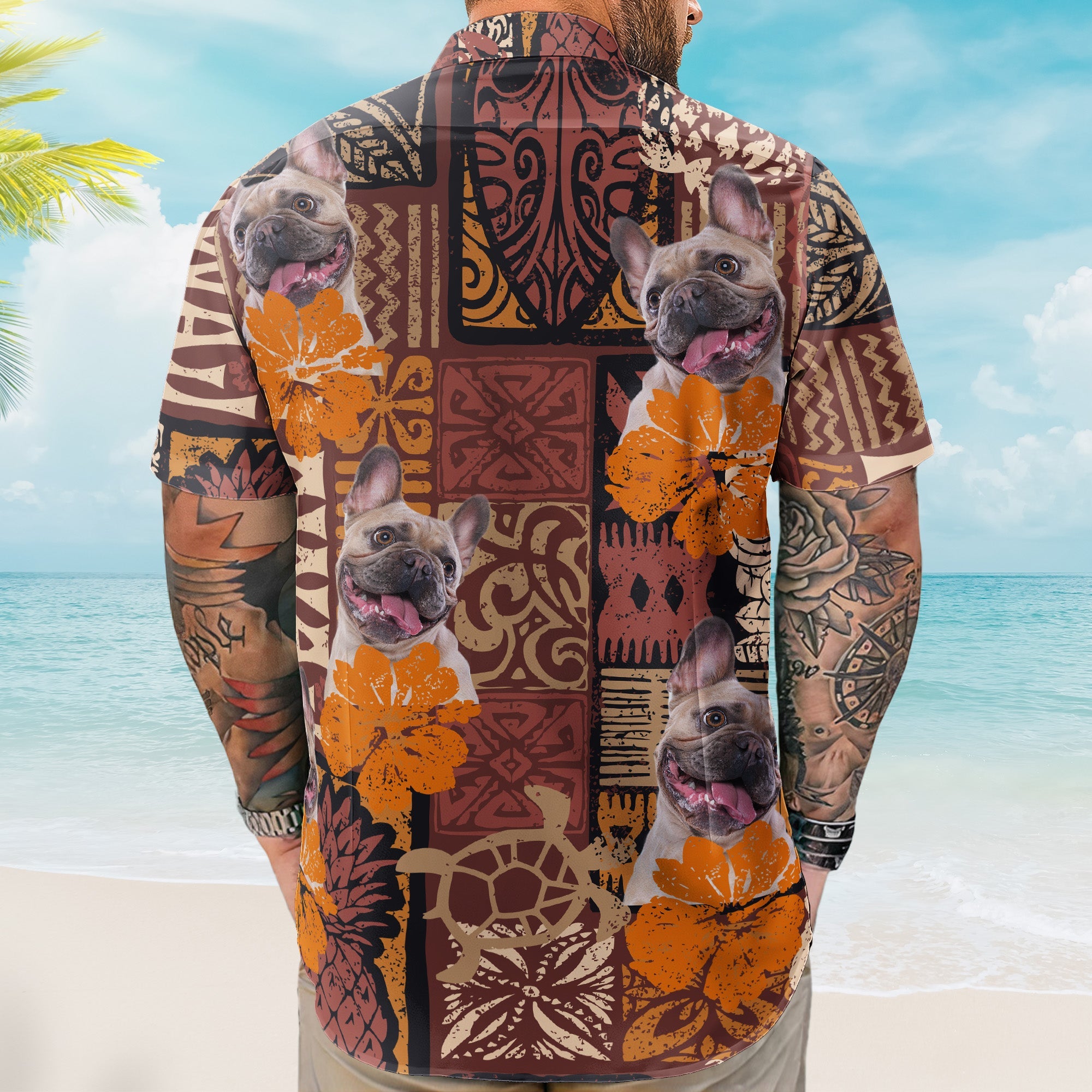 Custom Photo Funny Pet Family Friends Tiki Tropical Summer - Custom Photo Hawaiian Shirts