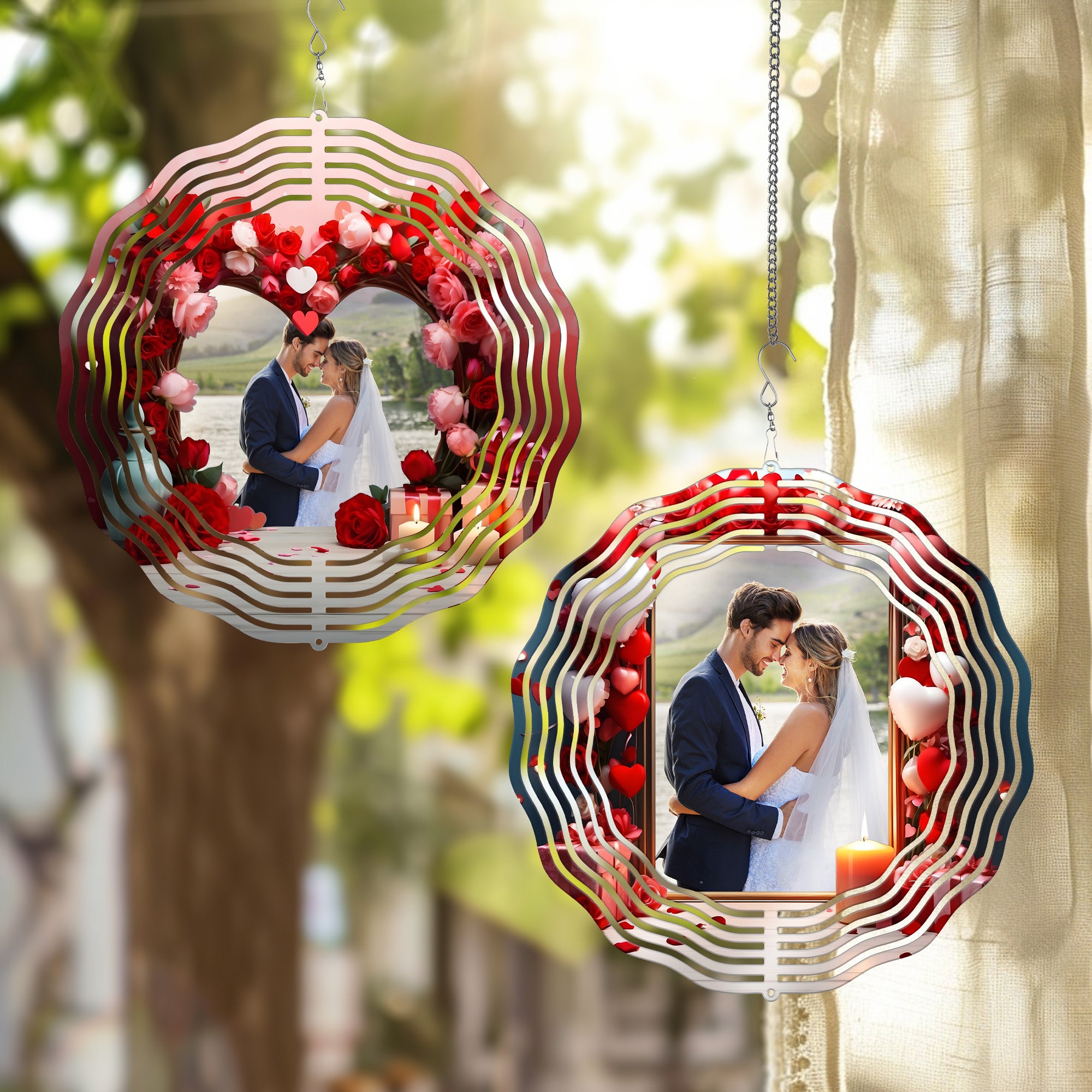 Custom Photo Gift For Couple - Personalized Photo Wind Spinner