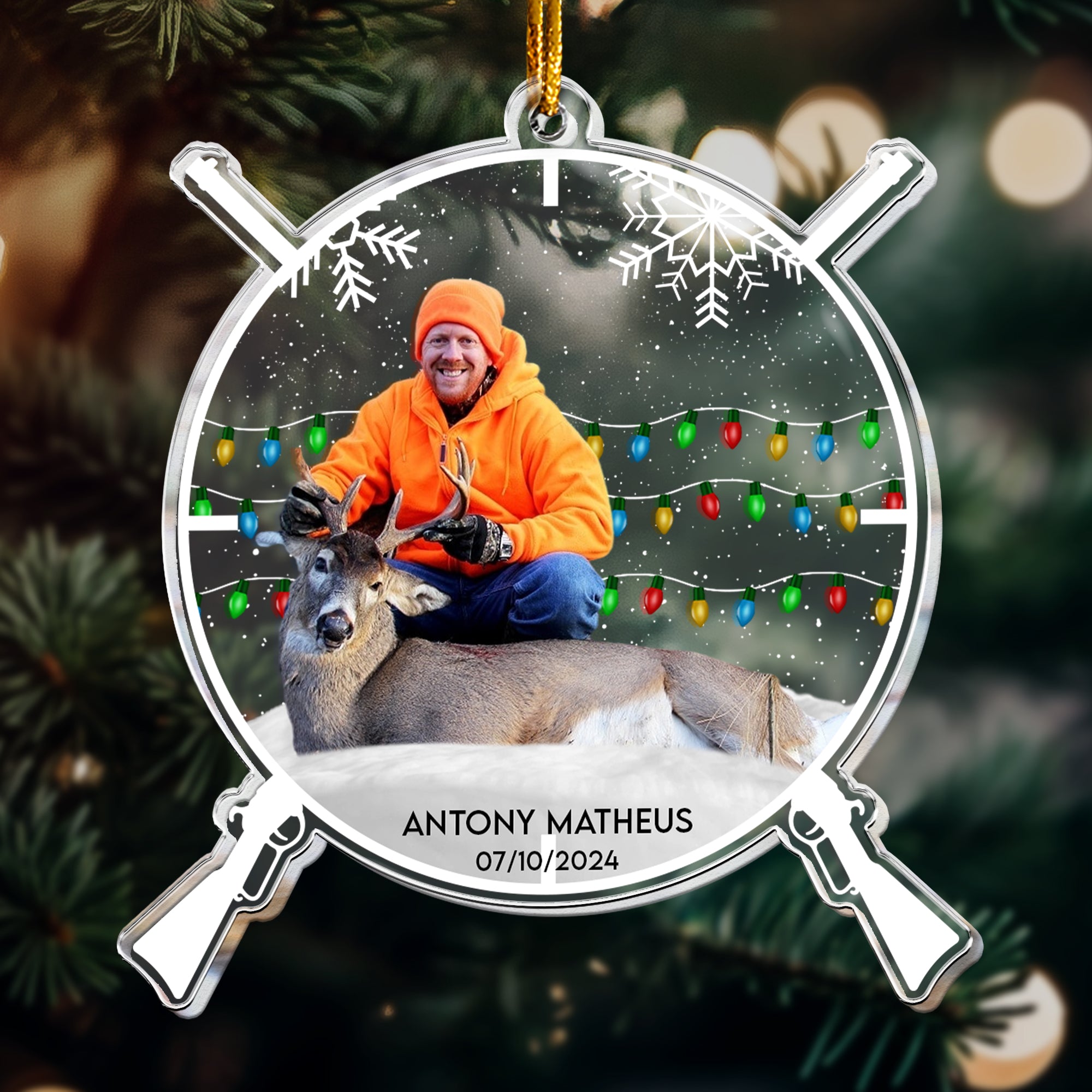 Custom Photo Gift For Hunting Lovers - Personalized Acrylic Photo Ornament