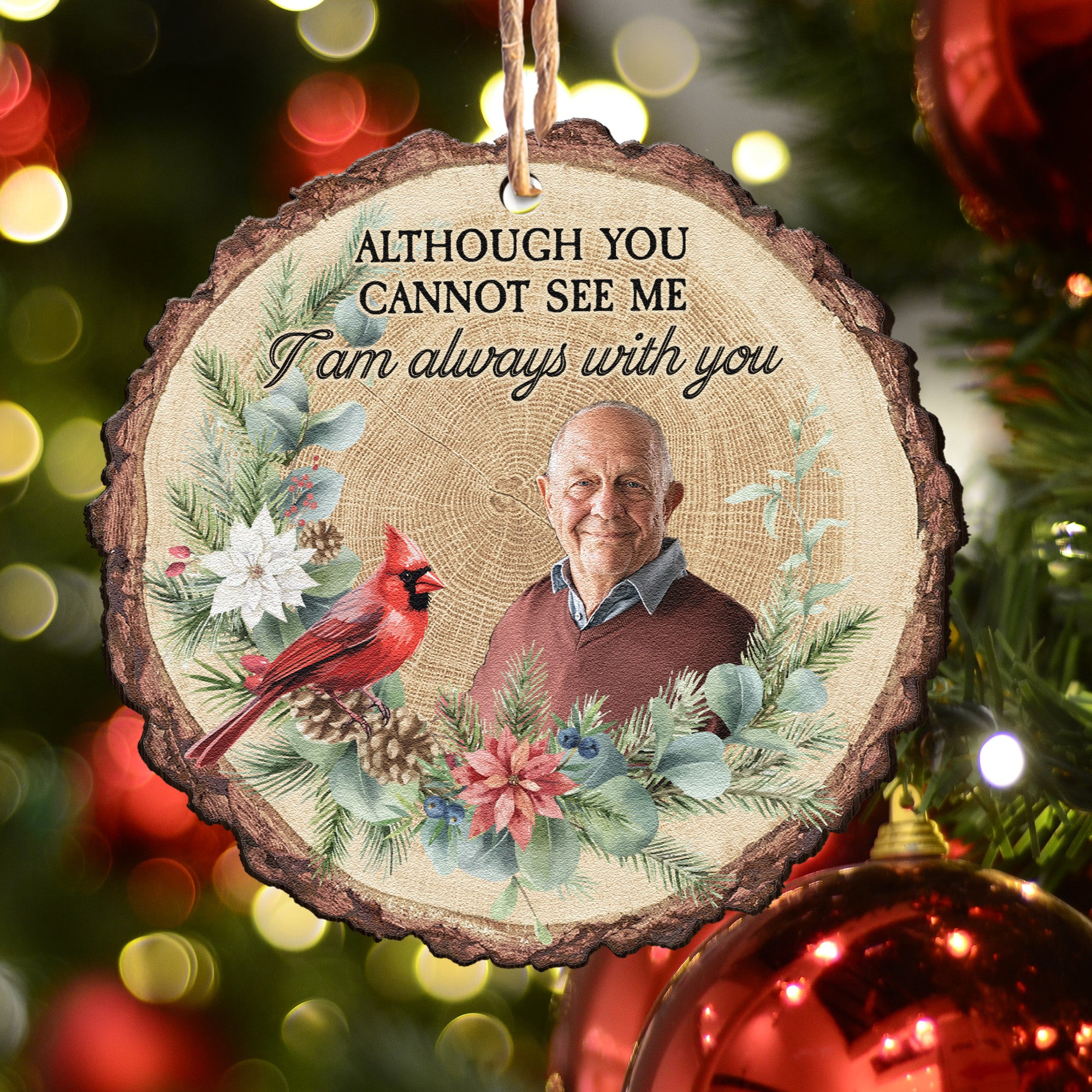 Custom Photo I'm Always With You - Personalized Wooden Photo Ornament