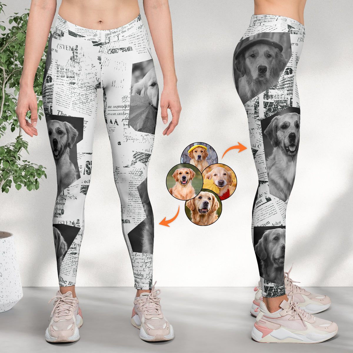 Custom Photo Newspaper - Personalized Photo Leggings