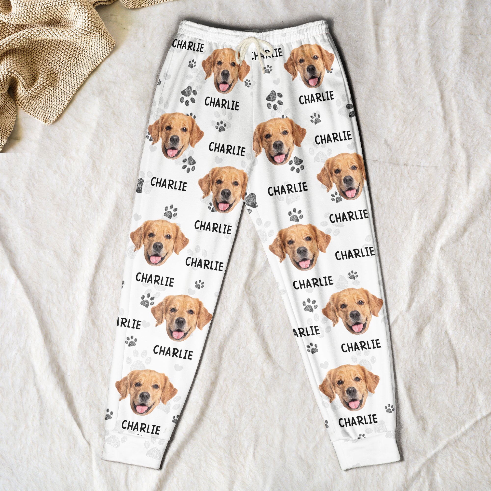 Custom Photo Pawsome Christmas Vibes - Personalized Photo Sweatpants