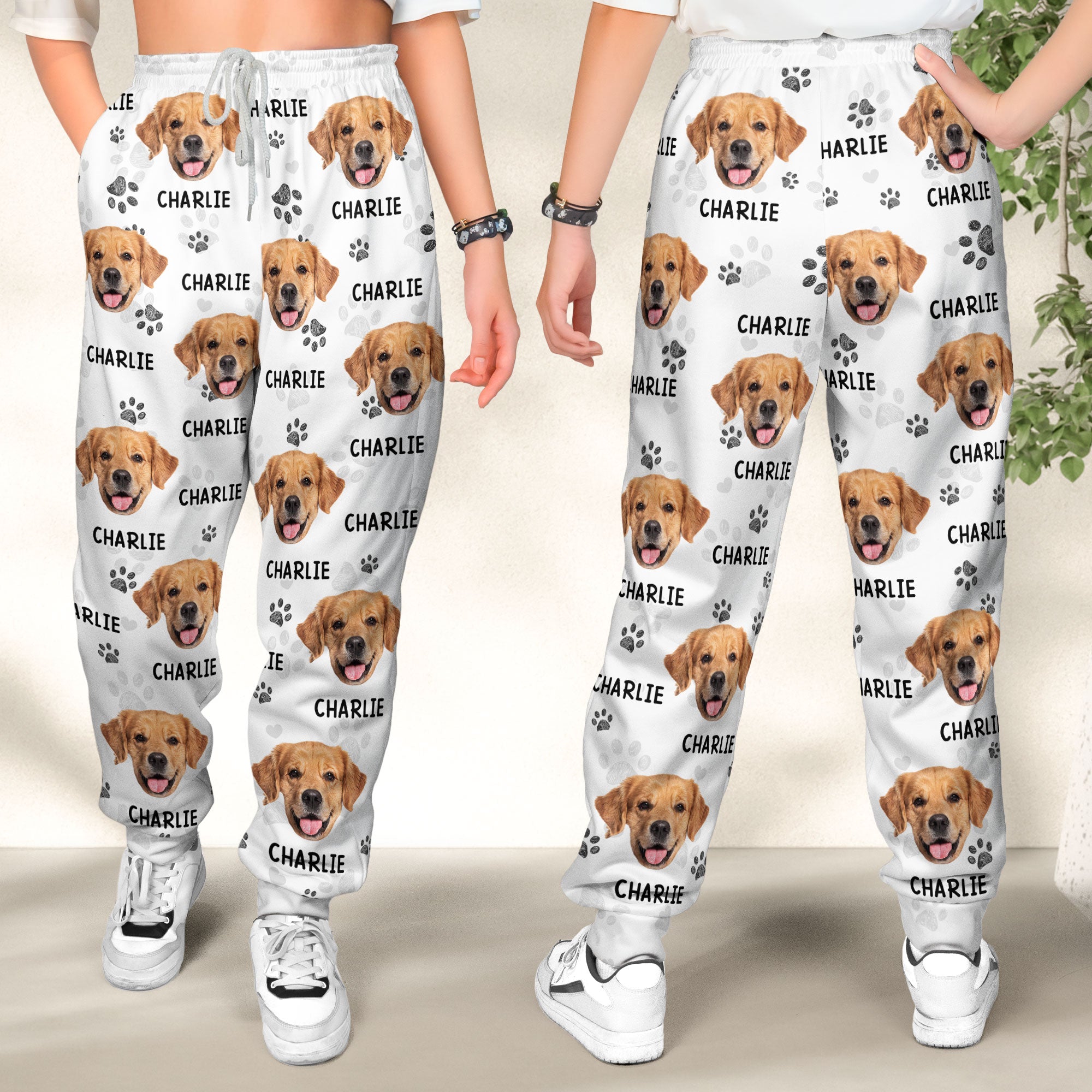 Custom Photo Pawsome Christmas Vibes - Personalized Photo Sweatpants