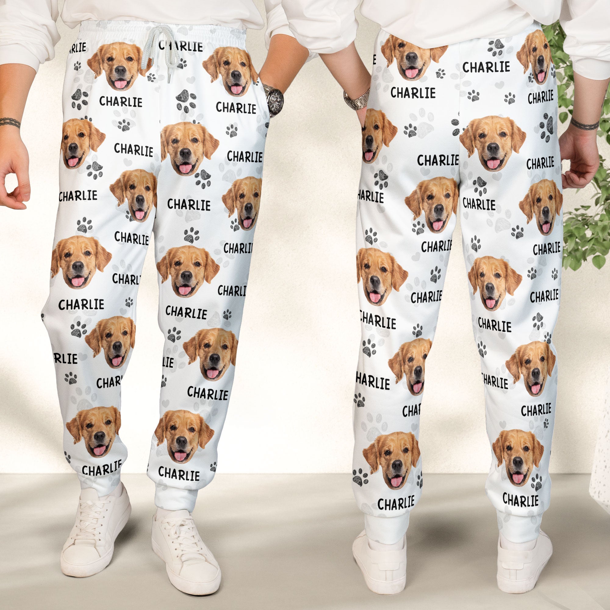 Custom Photo Pawsome Christmas Vibes - Personalized Photo Sweatpants